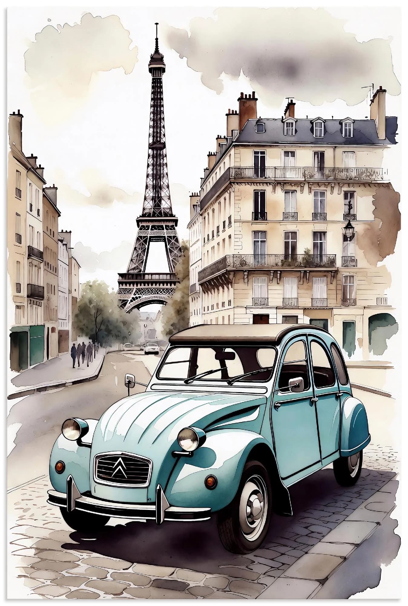 Artland Wandbild 2CV Alu Dibond Blau