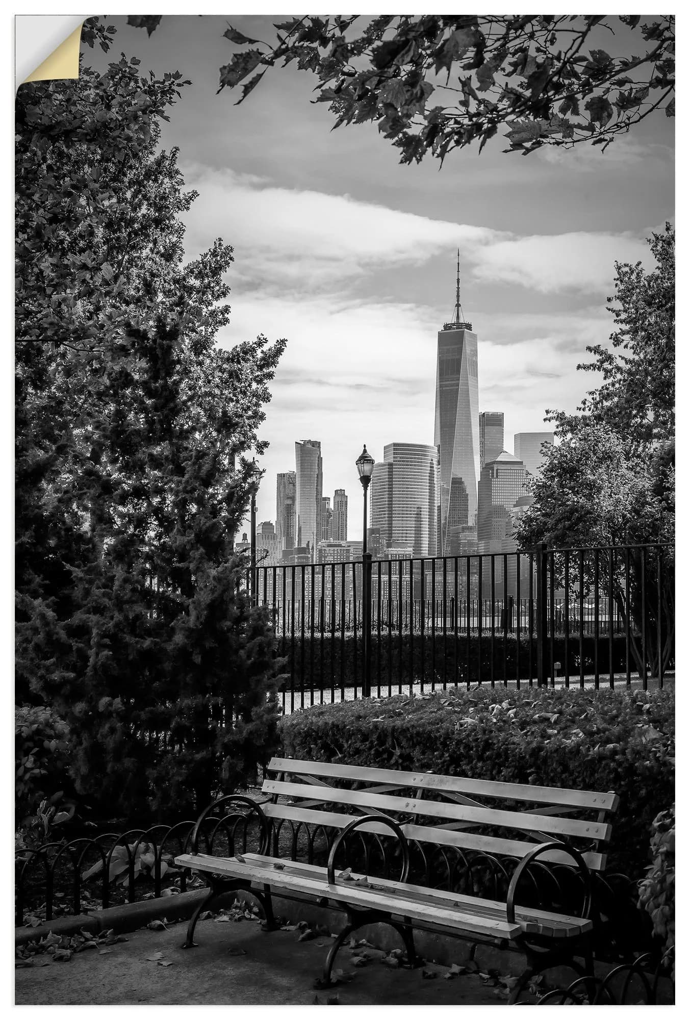 Artland Wandaufkleber NYC Skyline Schwarz-Weiß Urban