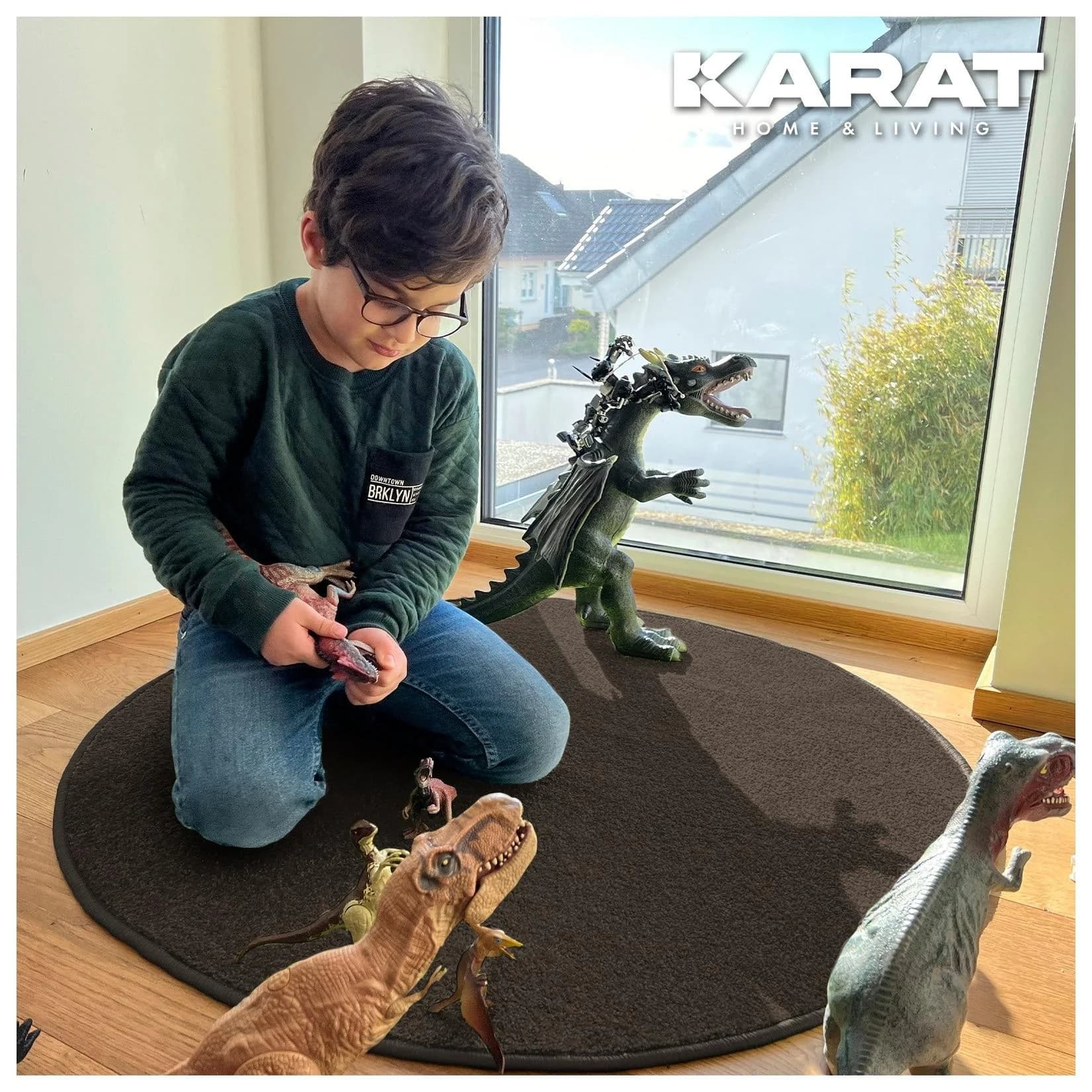 Karat homeliving Kinderspielteppich Crocodile Rund