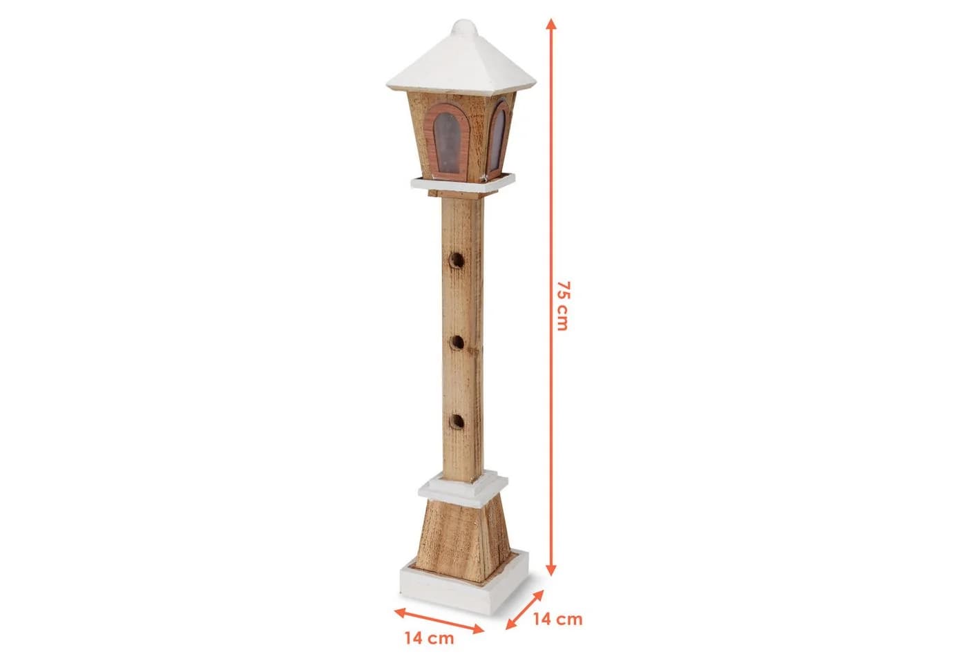 Spetebo Holz Laterne LED Dekofigur 23 LED warm weiß 75 cm