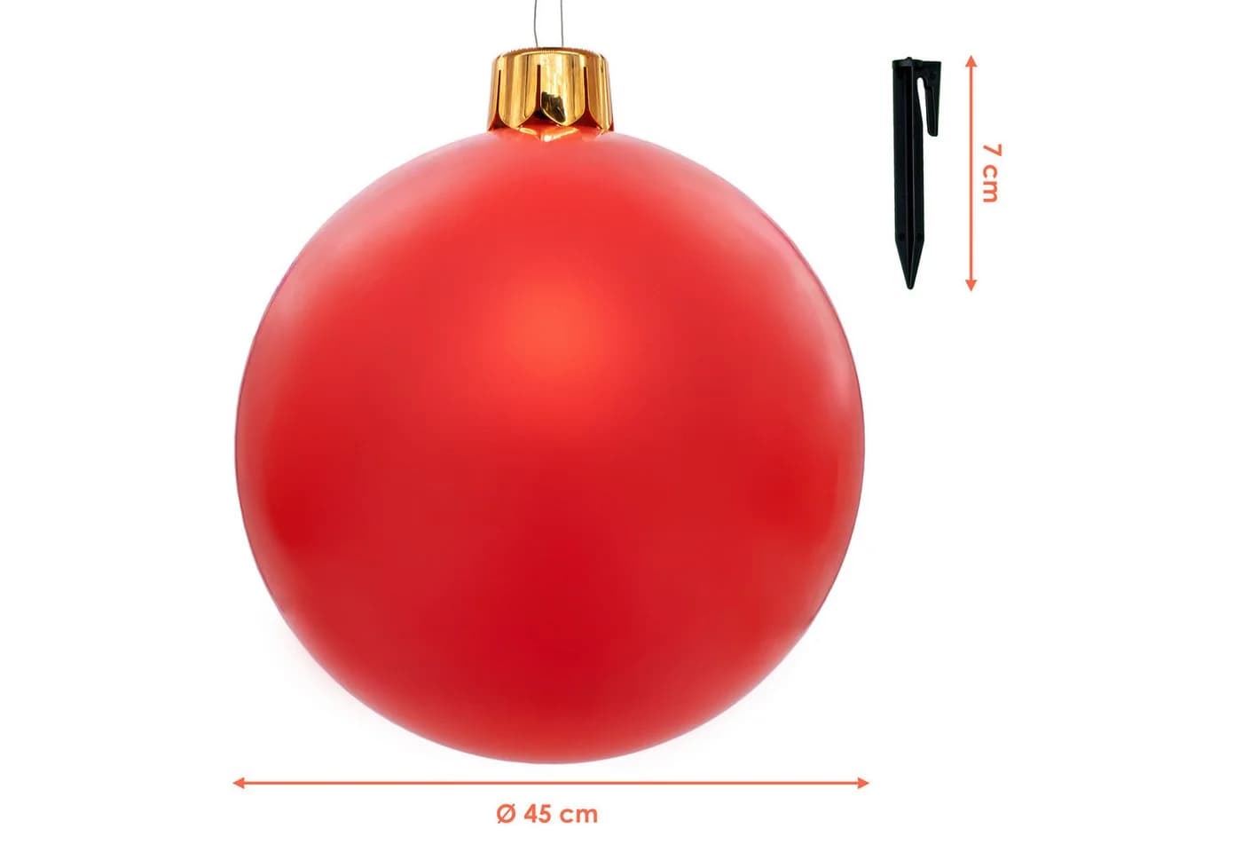 Spetebo Riesen Weihnachtskugel aufblasbar 45 cm Rot