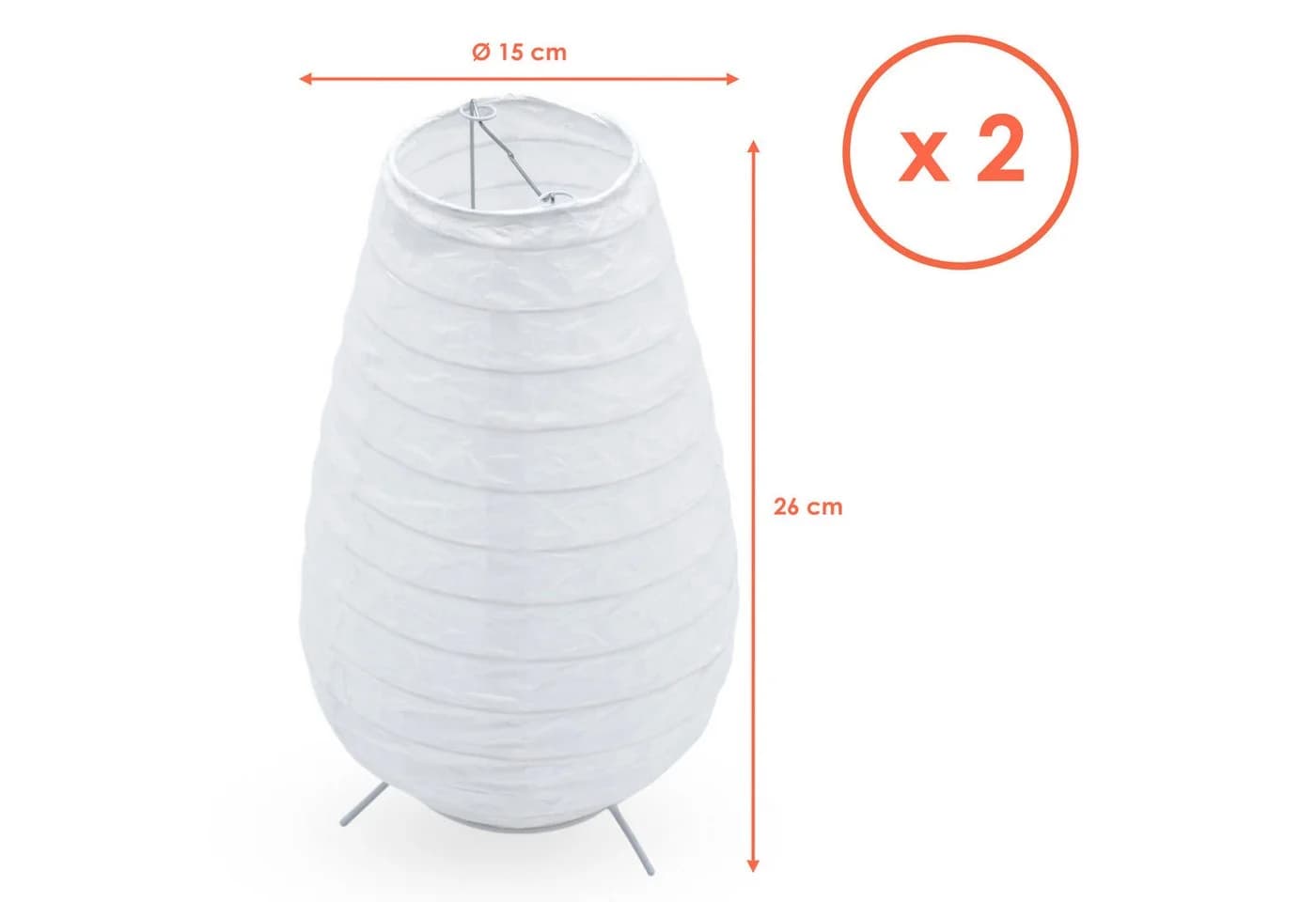 Spetebo LED Papier Laterne 2er Set Weiß Silber 26 cm