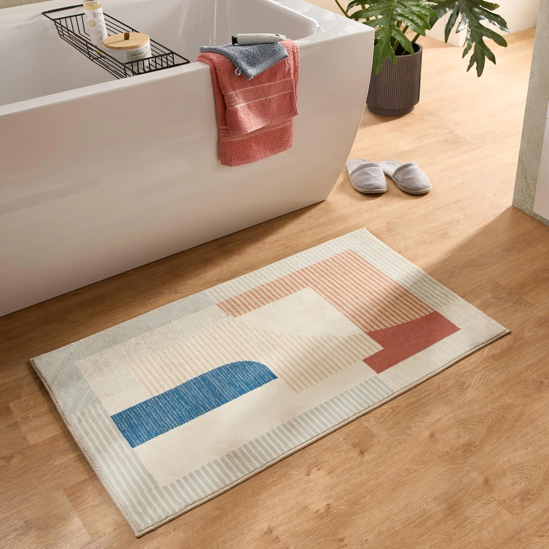 Gino Falcone Badematte Ariella Grau Modern Rutschhemmend