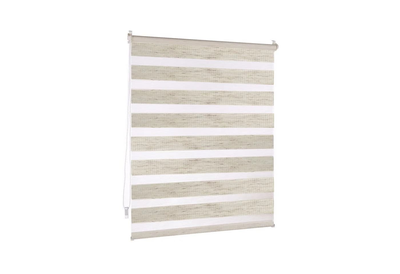 Victoria M. Doppelrollo Premium Klemmfix Beige Blickdicht
