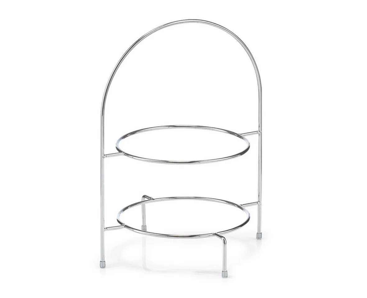 Basera® Etagere Serviergestell Metall verchromt 2-stöckig