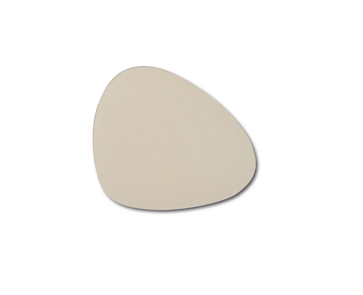Basera® Glasuntersetzer 6er-Set Kunstleder Gebogen Creme