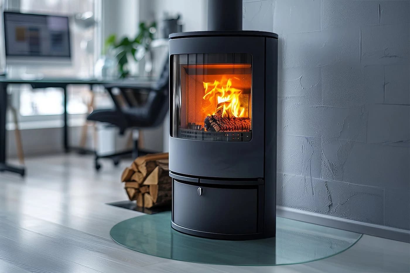 Tulup Bodenschutzplatte Glasplatte Transparent für Kaminofen