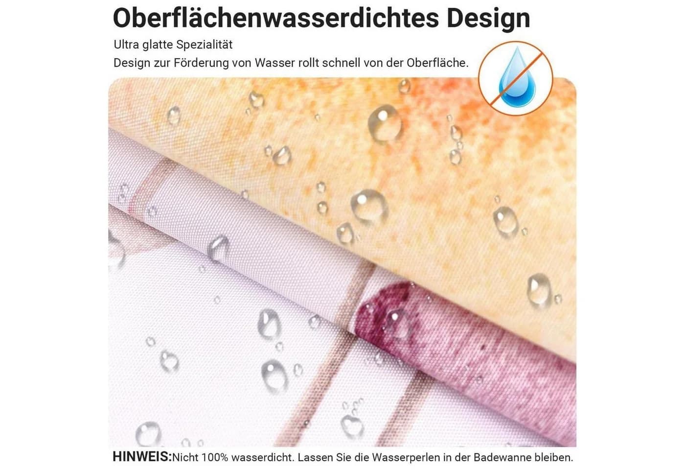 LuxusKollektion Duschvorhang Blumen Bunt Kunstfaser Antischimmel