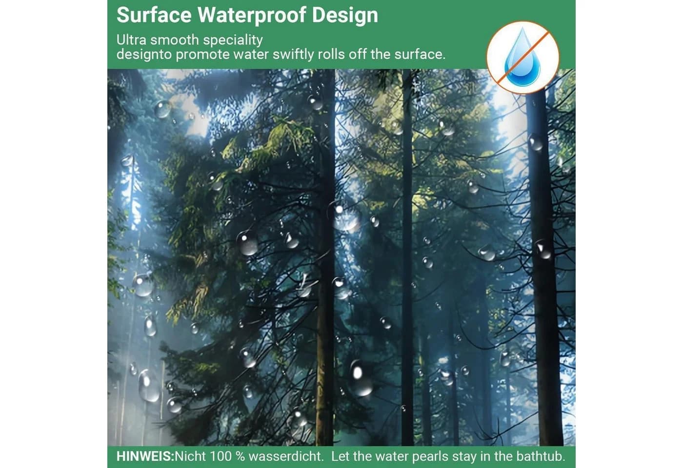 Lerores Duschvorhang Sunshine Forest Antischimmel Textil