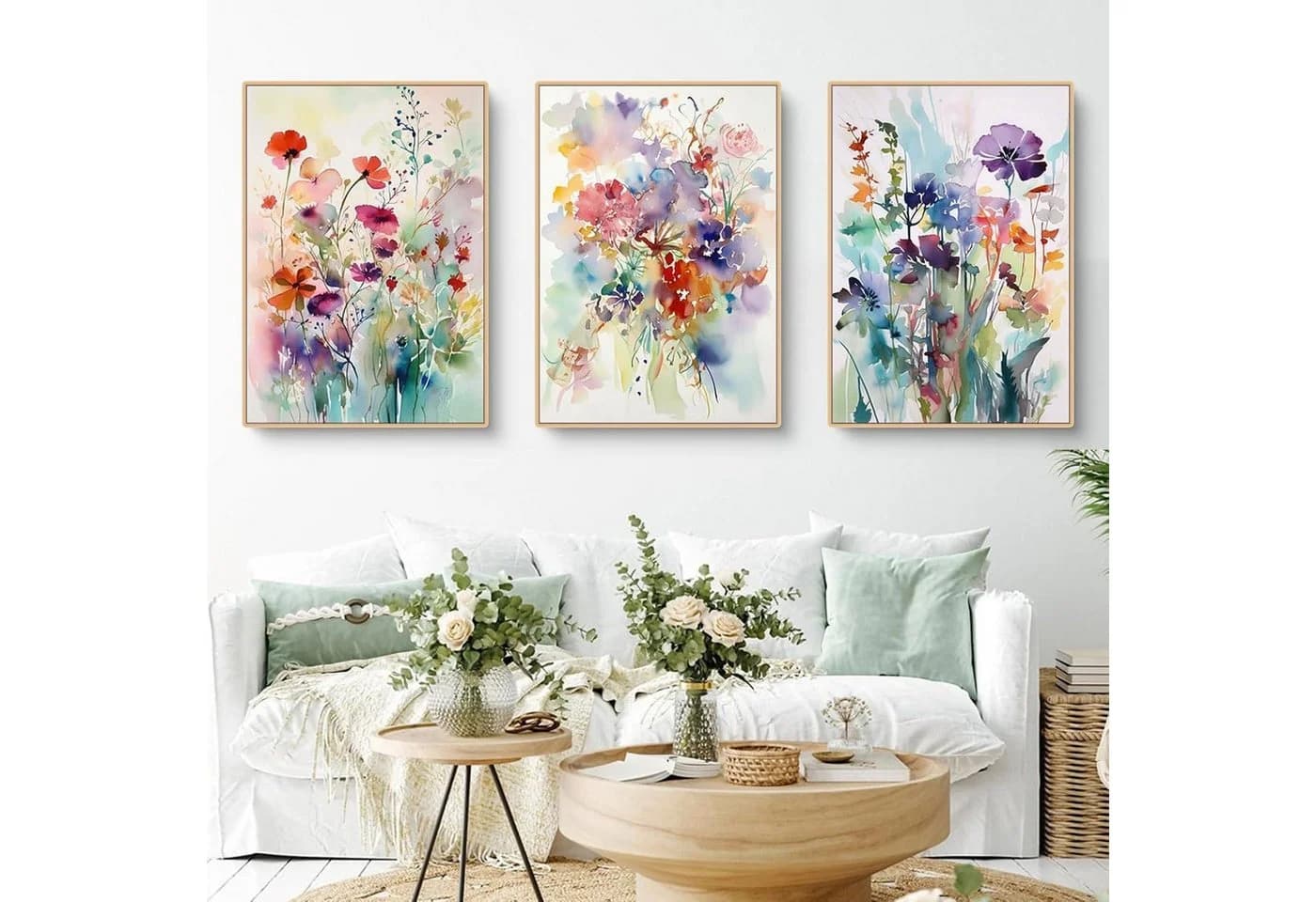 LuxusKollektion Leinwandbild Poster 3er Set Blumen 50x70cm Ohne Rahmen