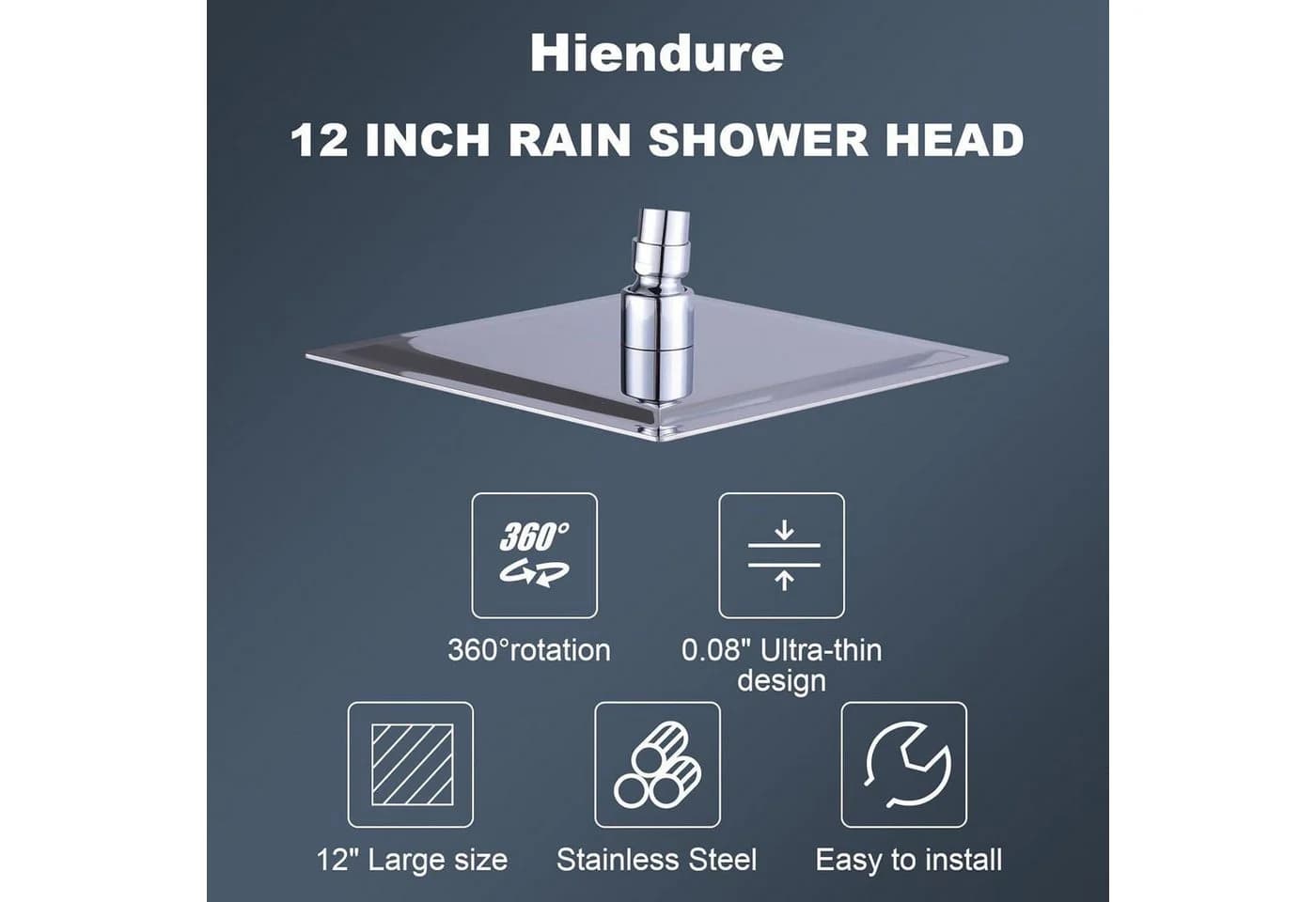 LuxusKollektion Regenduschkopf 30 cm quadratisch Edelstahl Anti-Kalk