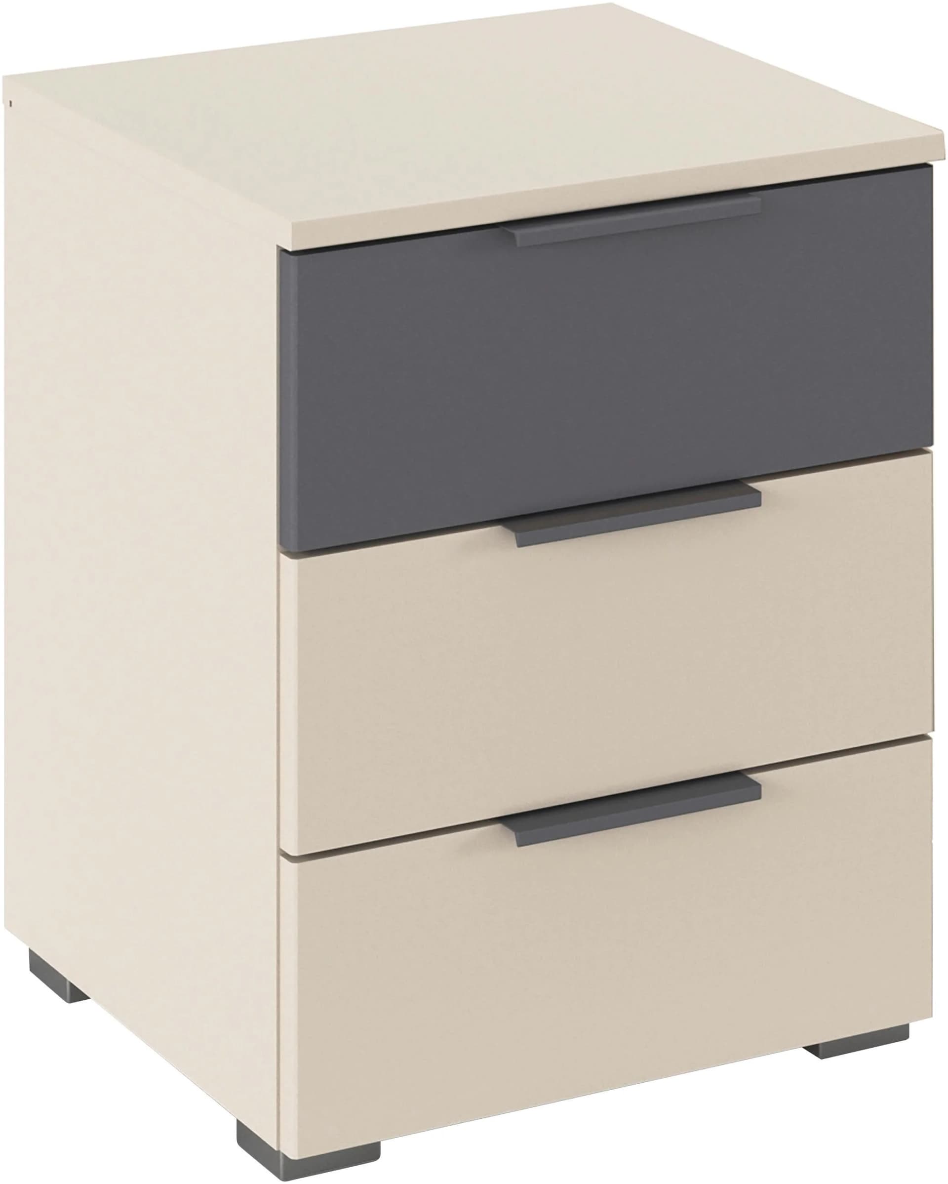Nachtkommode RAUCH SAJO 3 Schubladen Beige/Grau