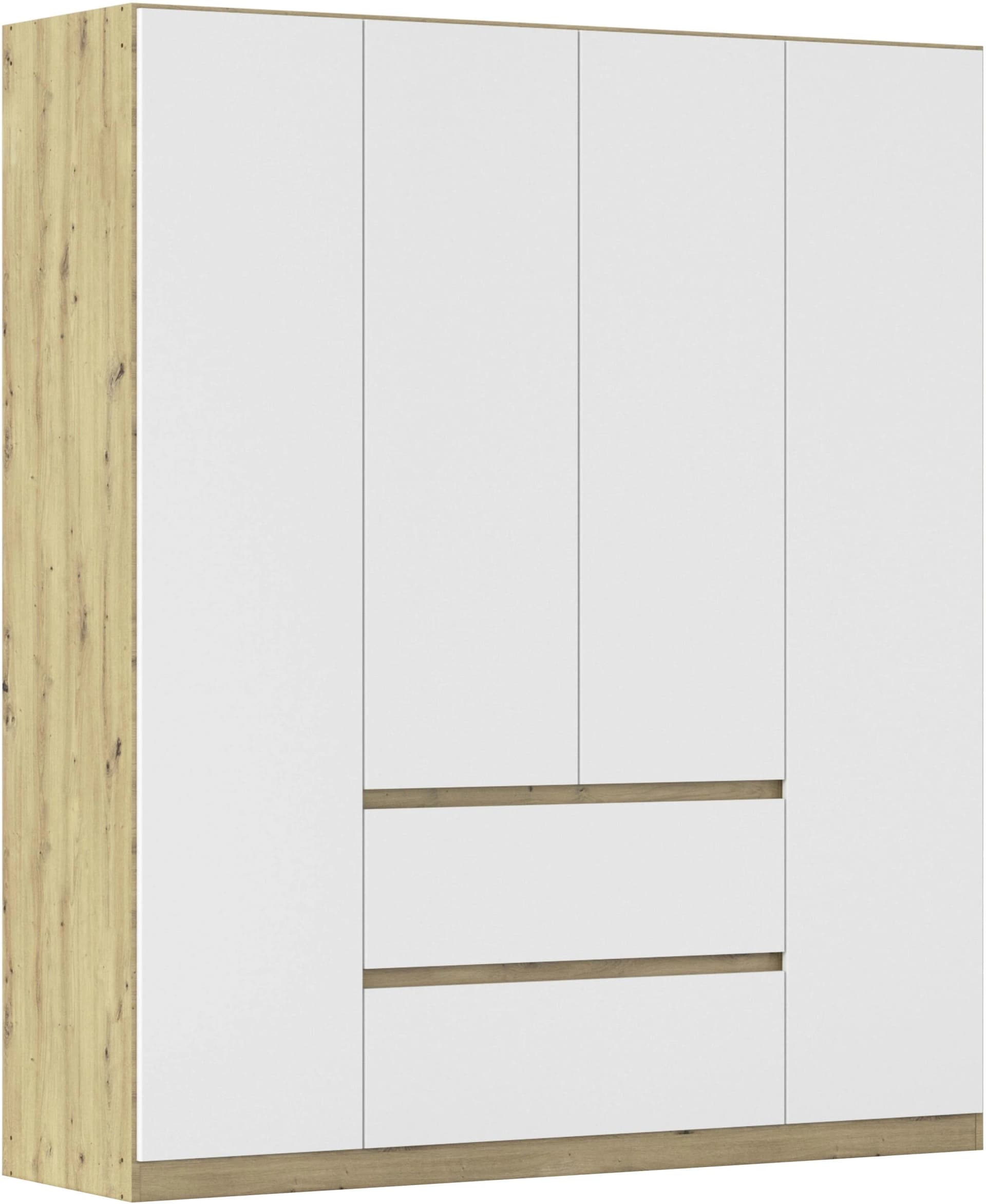 Rauch Garderobenschrank Mainz Eiche Artisan Alpinweiß Push-to-Open