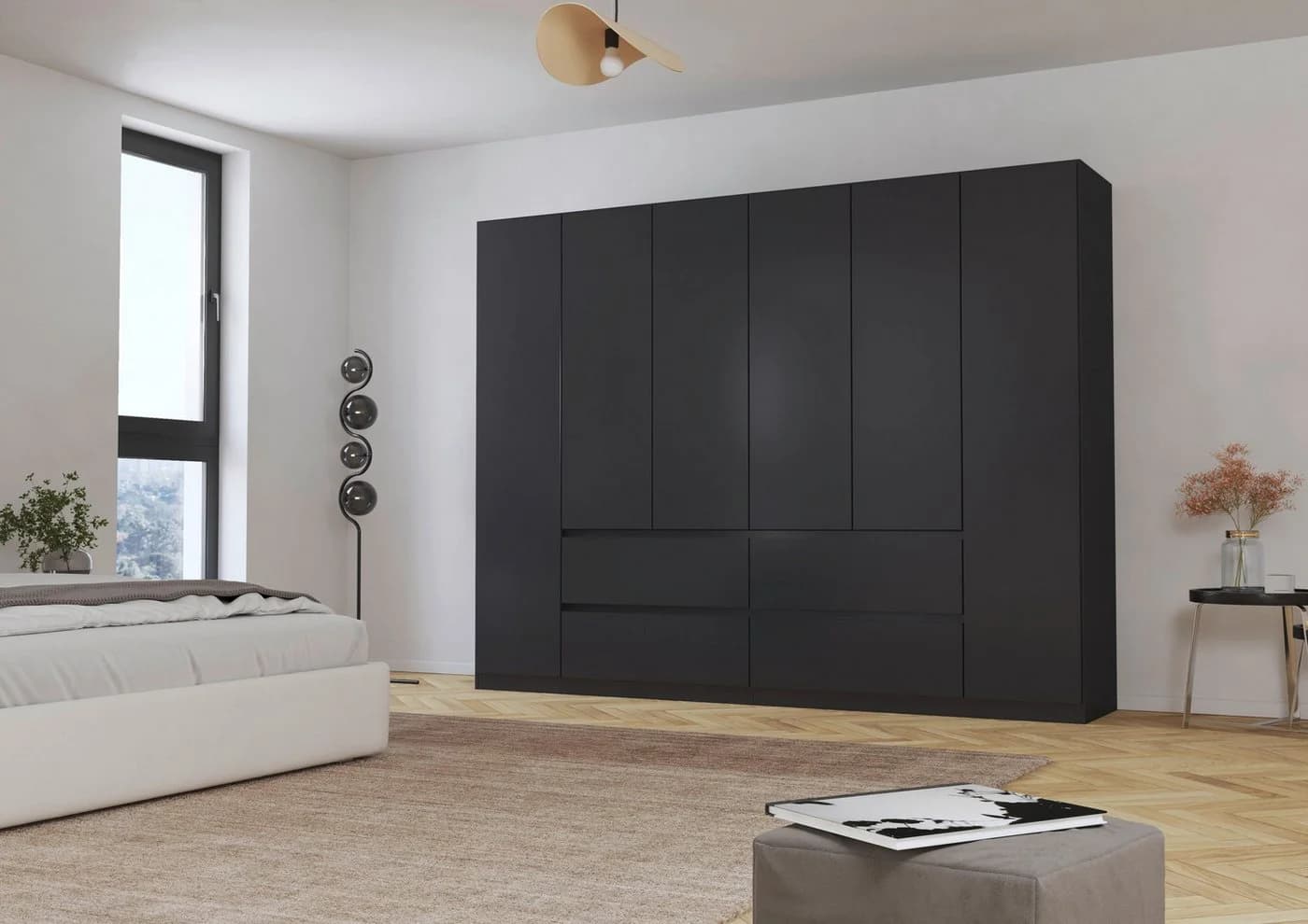Rauch Garderobenschrank Mainz Grau Push-to-Open