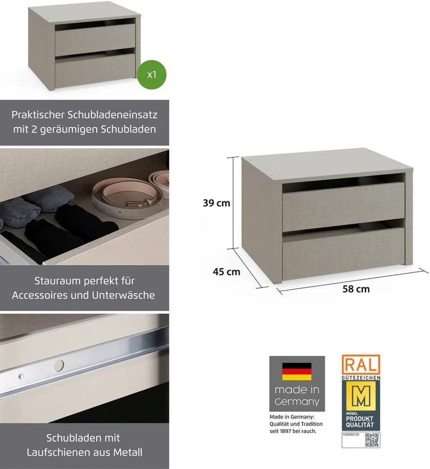 OTTO HOME Schubladeneinsatz PAULLY Leinenoptik Hell