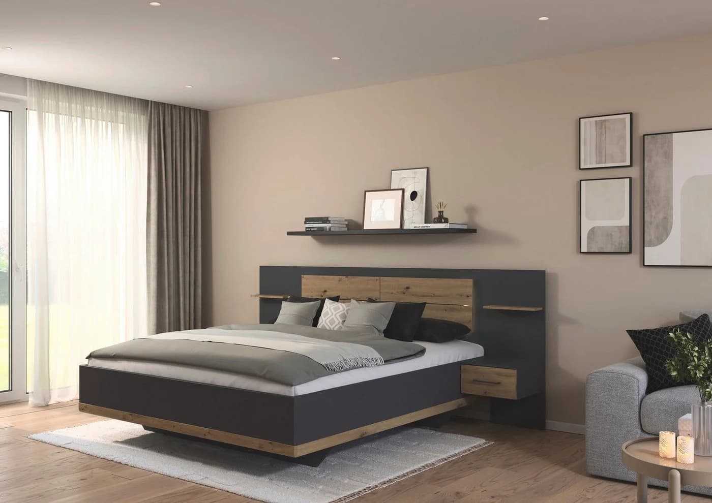 Rauch Bettanlage BOSTON-EXTRA Doppelbett mit LED-Beleuchtung
