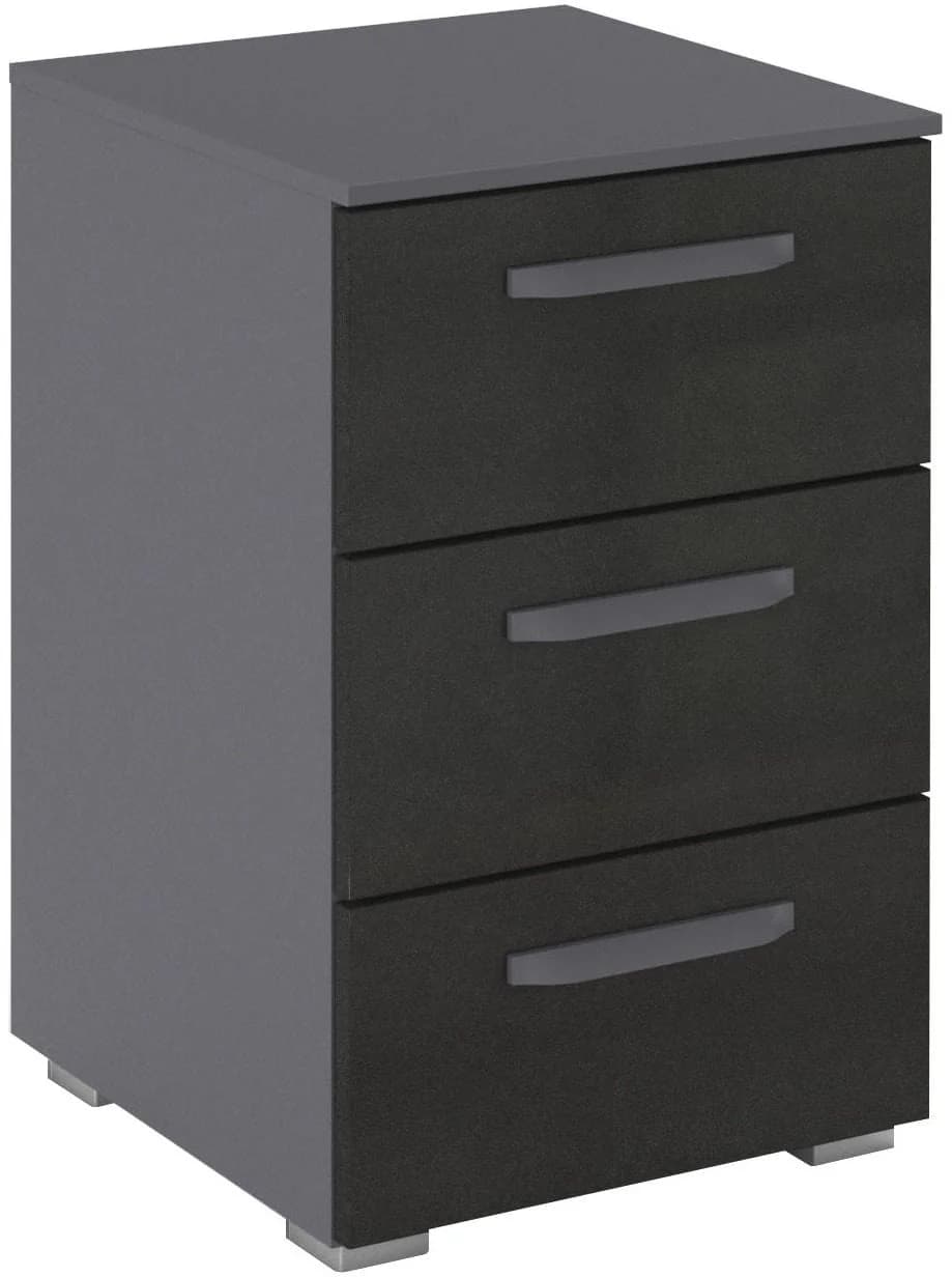 Nachtkommode RAUCH OTELI Grau 3 Schubladen Soft-Close