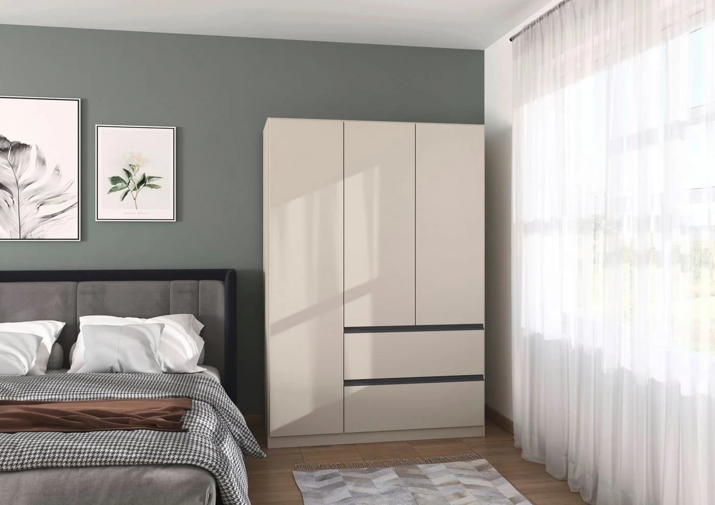 Drehtürenschrank Costa 136x197x54 cm Rauch