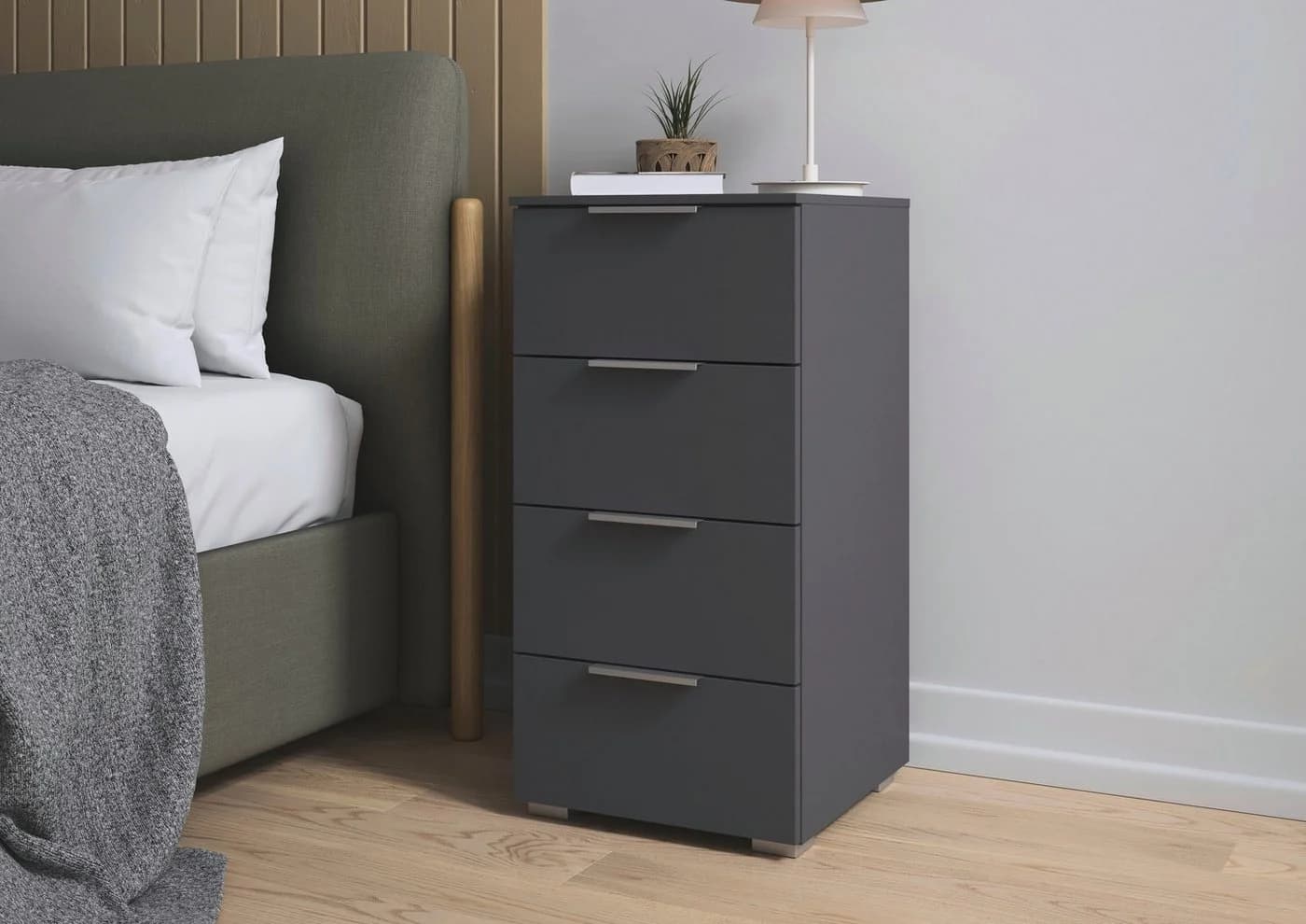 Schubkastenkommode RAUCH Highboard Sideboard Schubladenkommode ASTANA Graumetallic