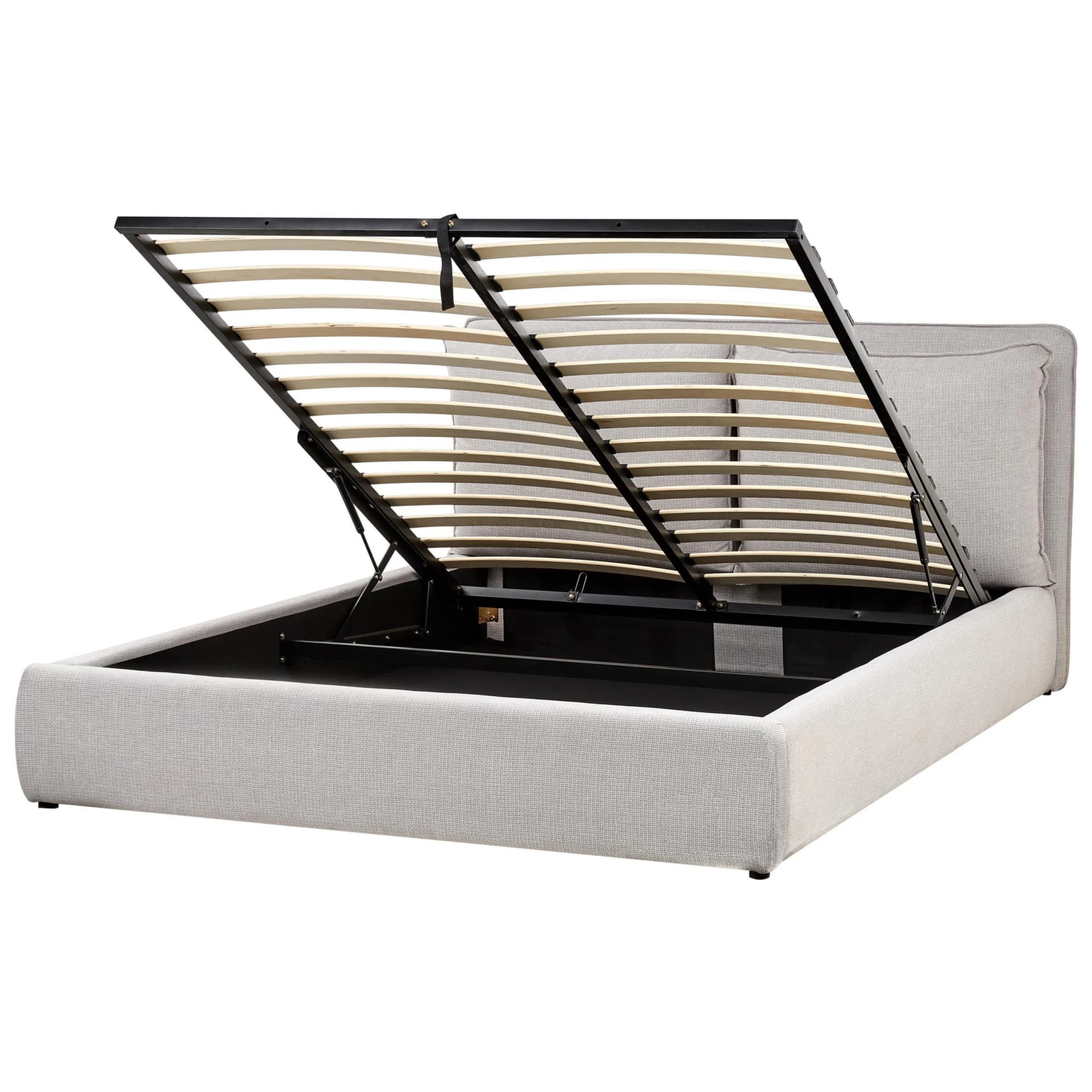 Beliani Bett mit Stauraum 160x200 cm Grau Bajonna