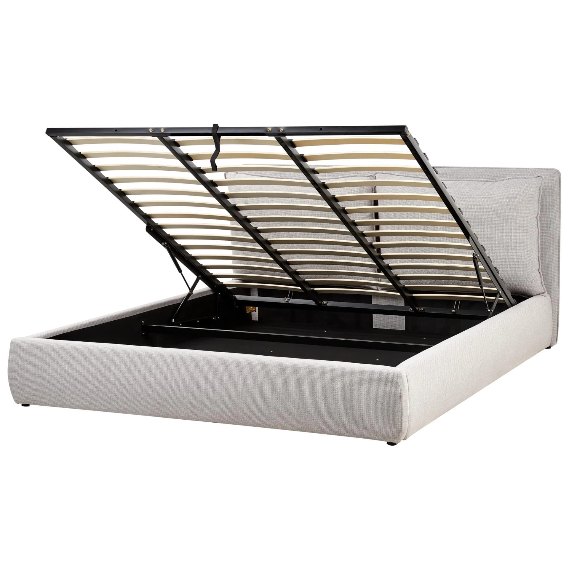 Beliani Bett mit Stauraum 180x200 cm Grau Bajonna