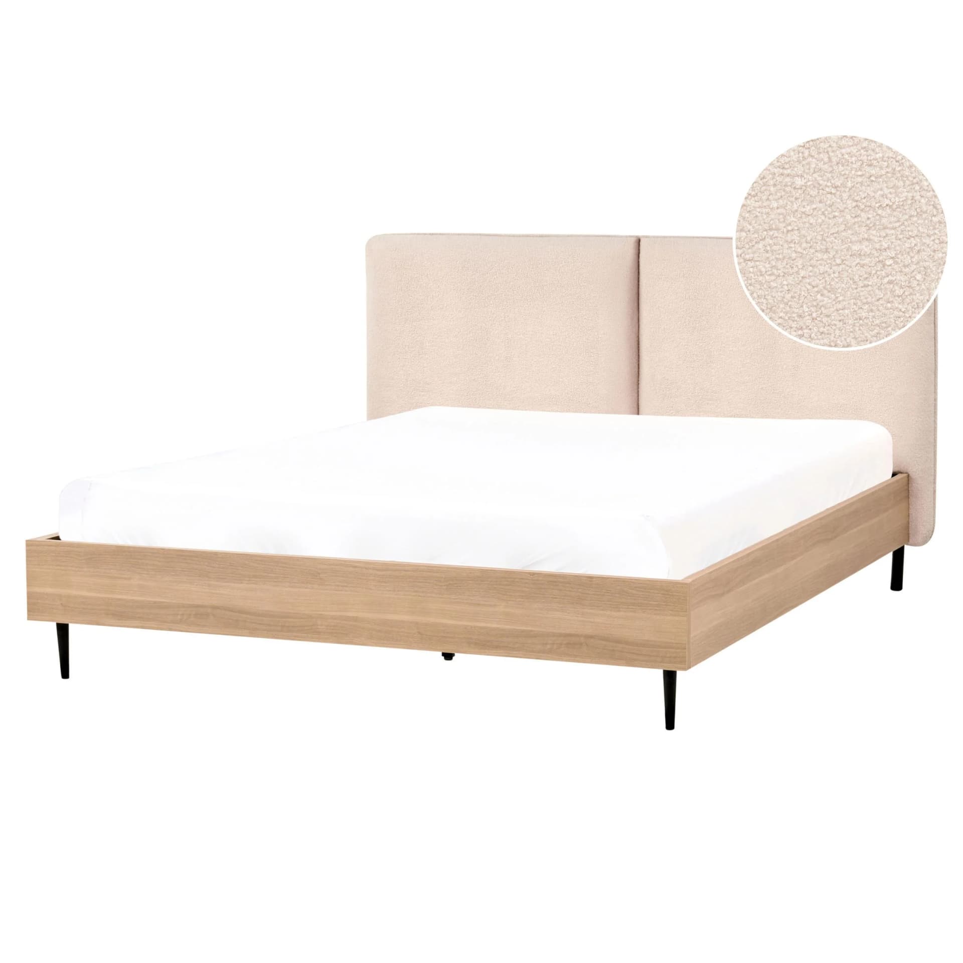 Beliani Bett mit Lattenrost 160x200 cm Beige Limaton