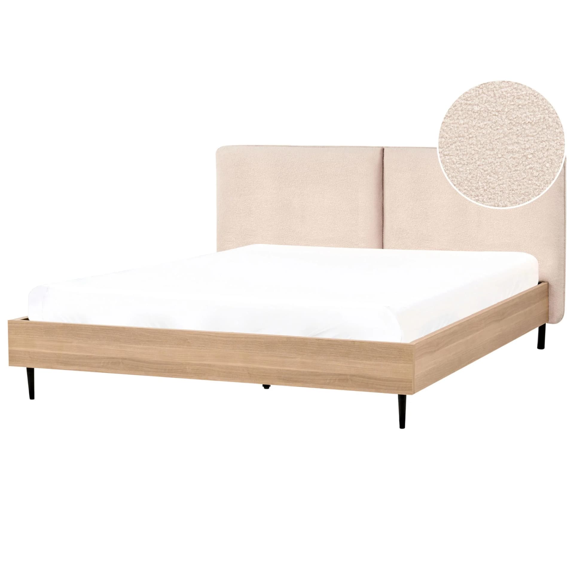 Beliani Bett mit Lattenrost 180x200 cm Beige Limaton