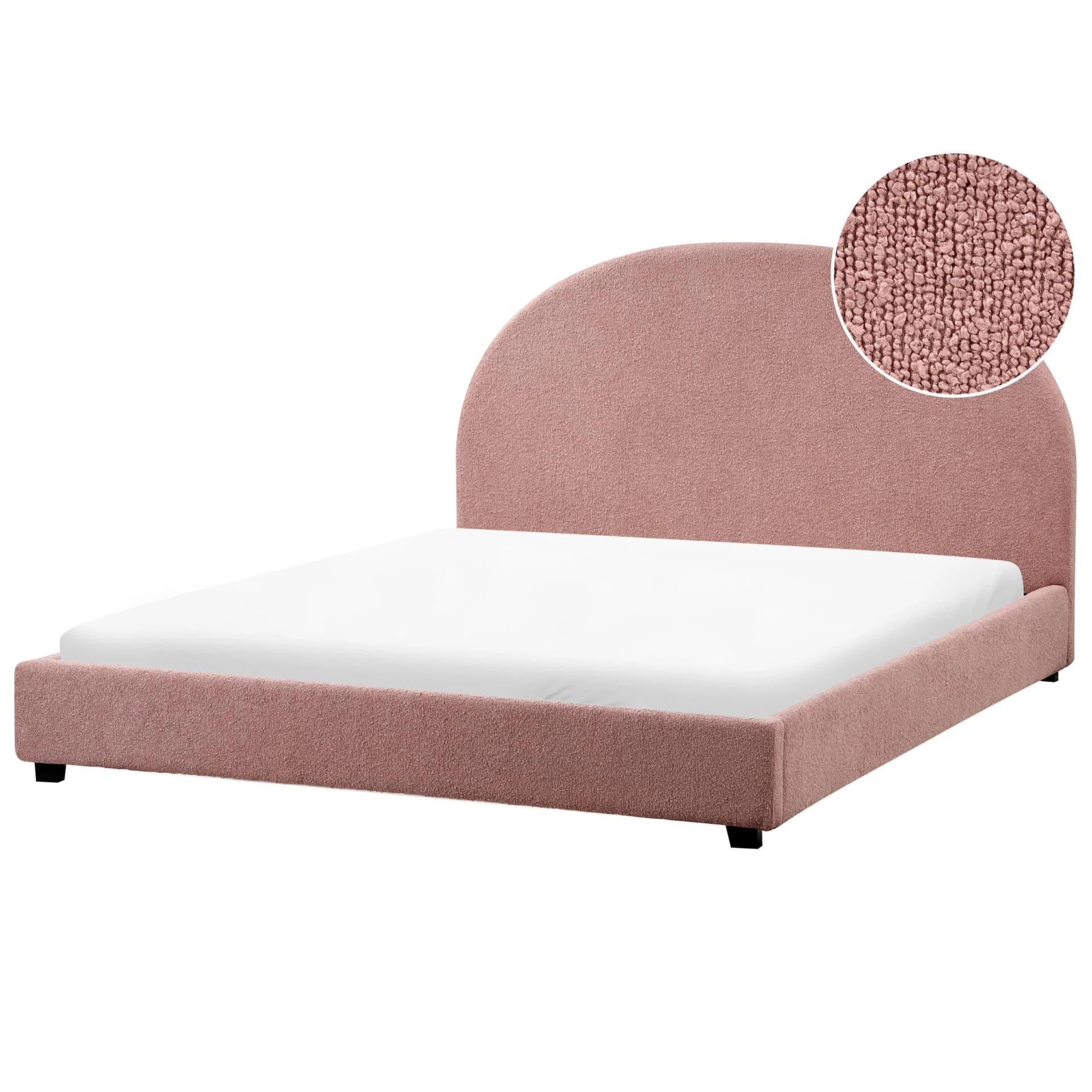 Beliani Bett mit Lattenrost 160x200 cm Pastellrosa