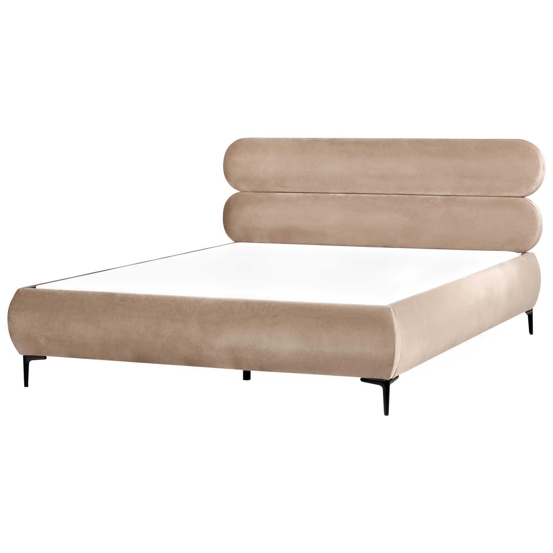 Beliani Bett Lessay mit Lattenrost 180x200 cm Taupe