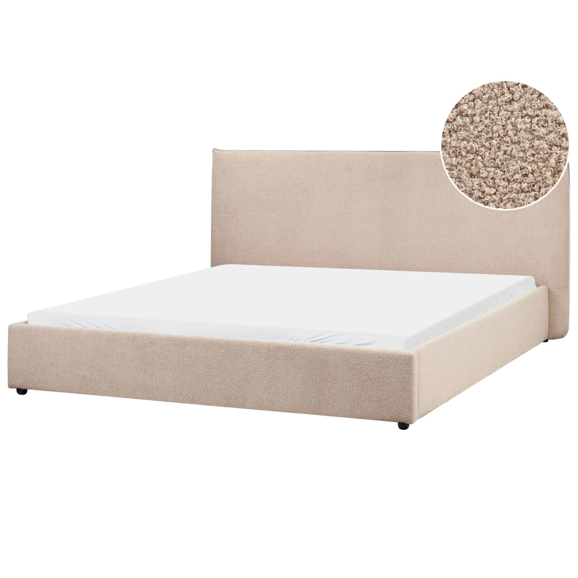 Beliani Bett Lavaur mit Lattenrost Taupe 180x200 cm
