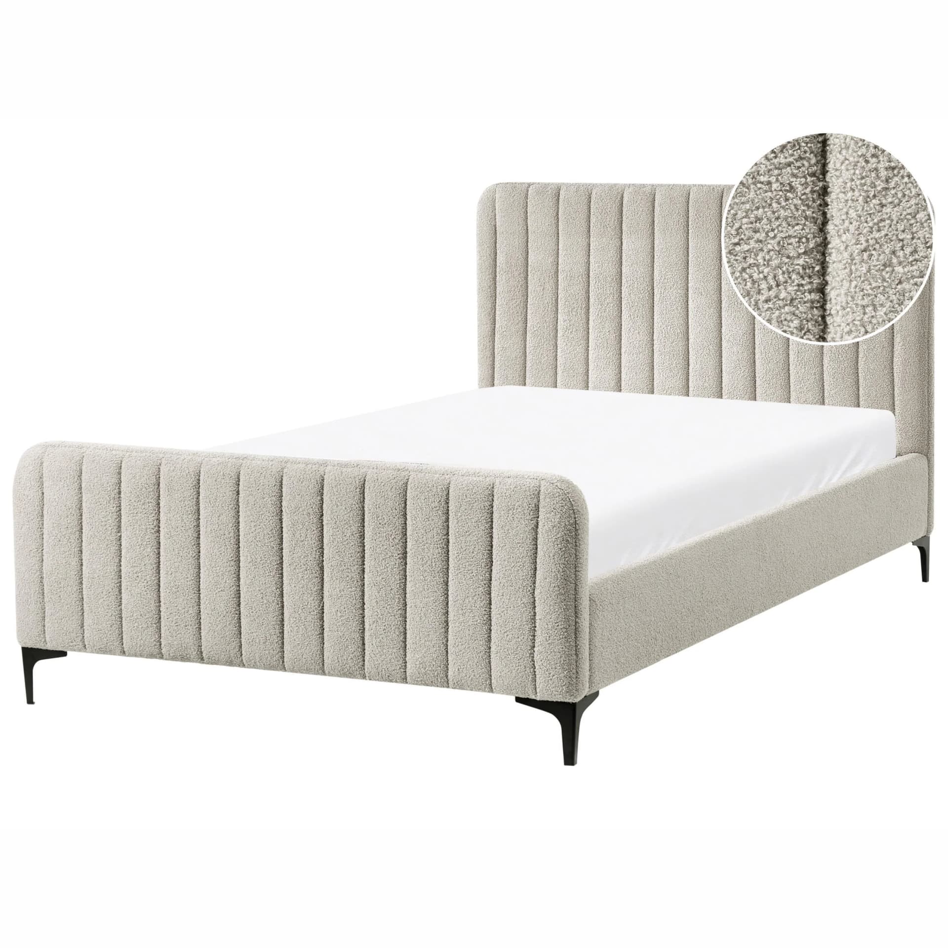 Beliani Bett Lunan mit Lattenrost 120x200 cm Beige Schwarz