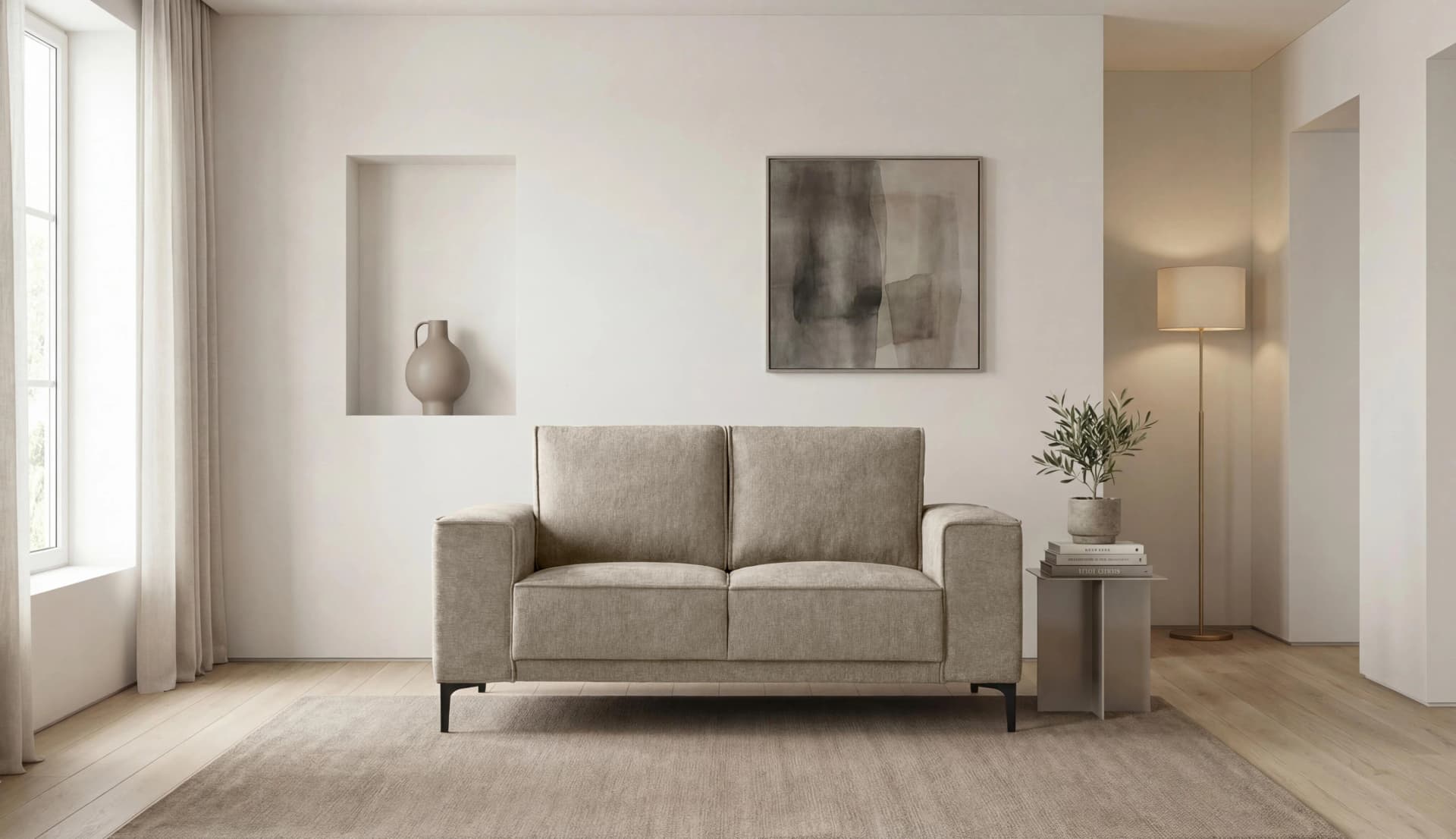 OTTO HOME 2-Sitzer Sofa Oland Beige Skandi Design