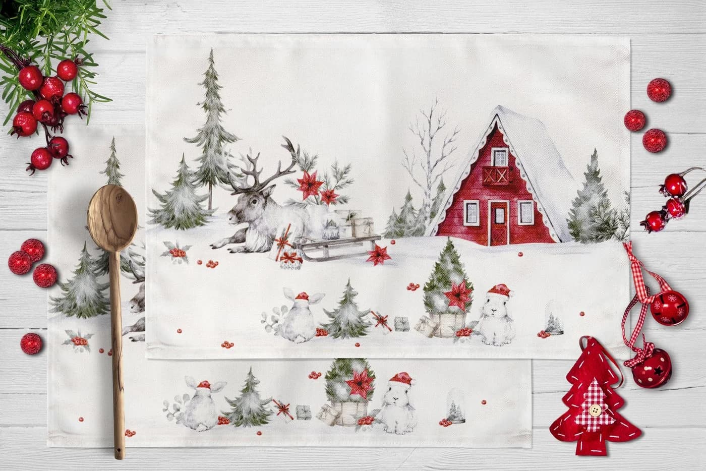 MY HOME Platzset Lealux Weihnachtlich 2er Set 45x30 cm