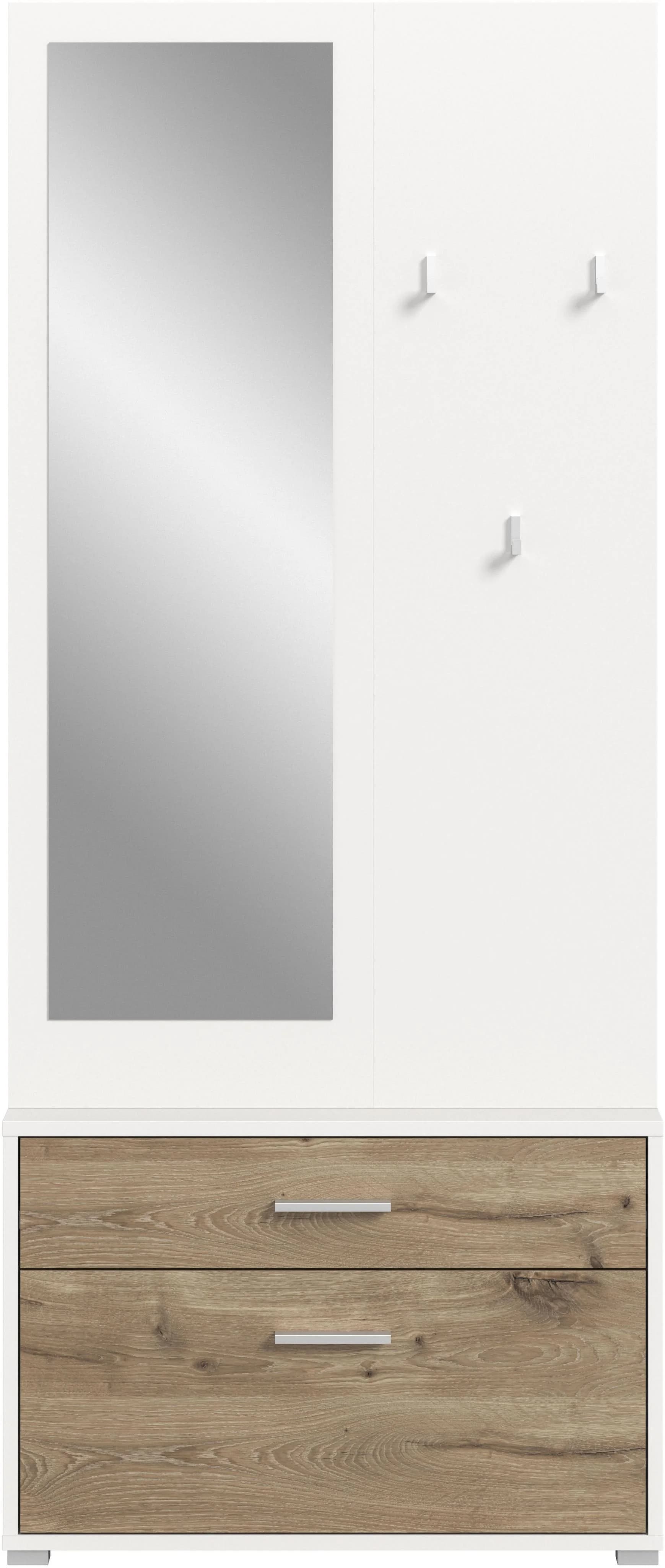 Kompaktgarderobe INOSIGN Morrea Weiß 1 Schubfach 6 Haken