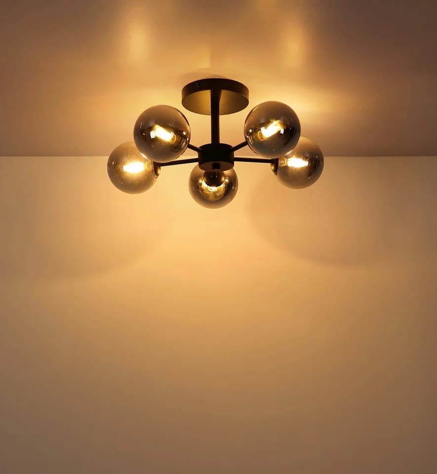 MY HOME Deckenleuchte Alma Schwarz Sandfarben Rauchfarben 5x LED