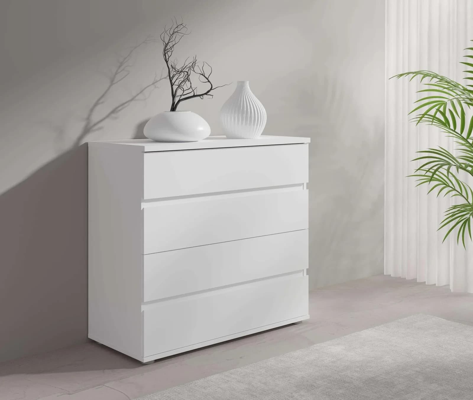 Home Affaire Greti Sideboard 4 Schubladen Weiß Matt Melamin