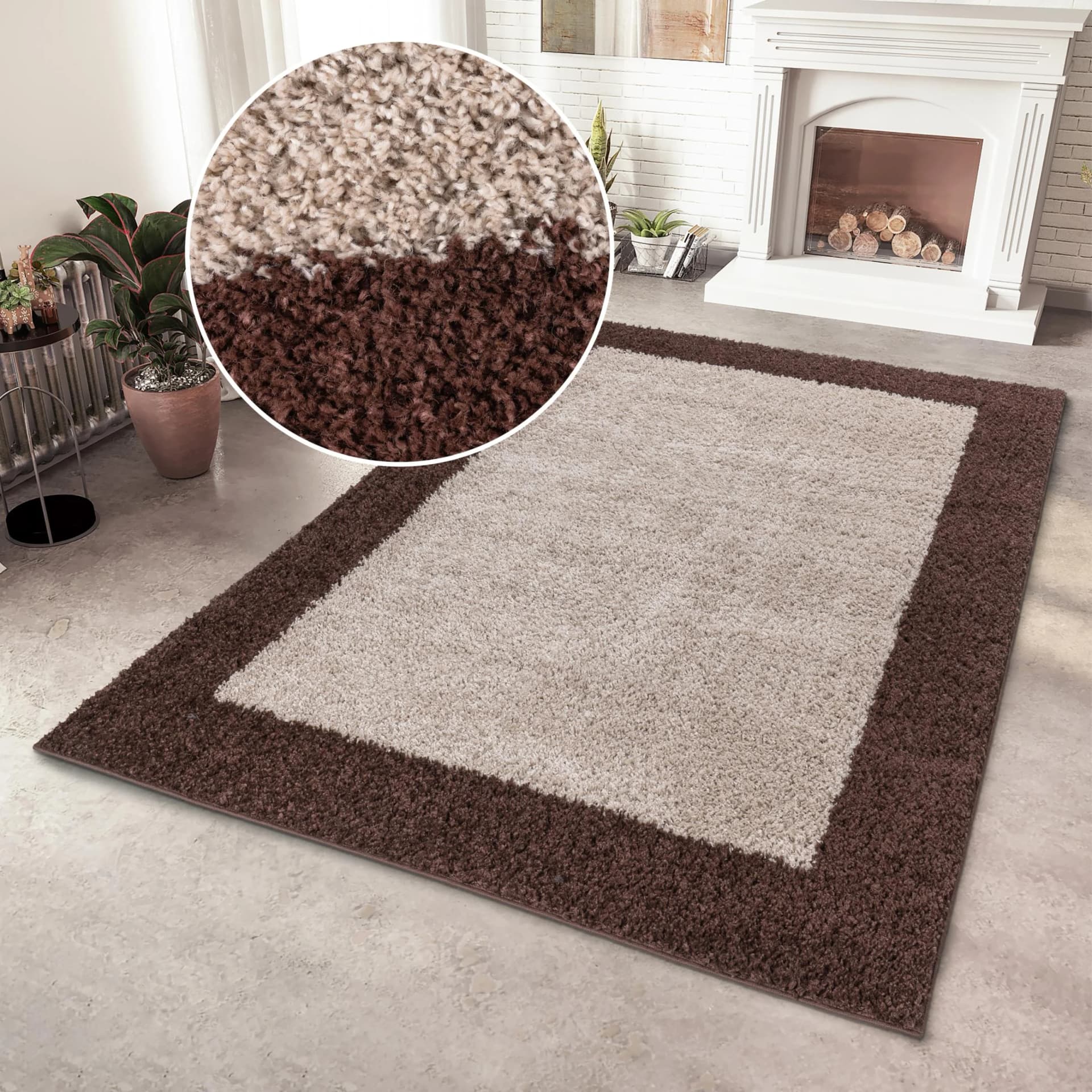 Hochflor-Teppich OTTO HOME Liams Gr. 7 Taupe Kunstfaser