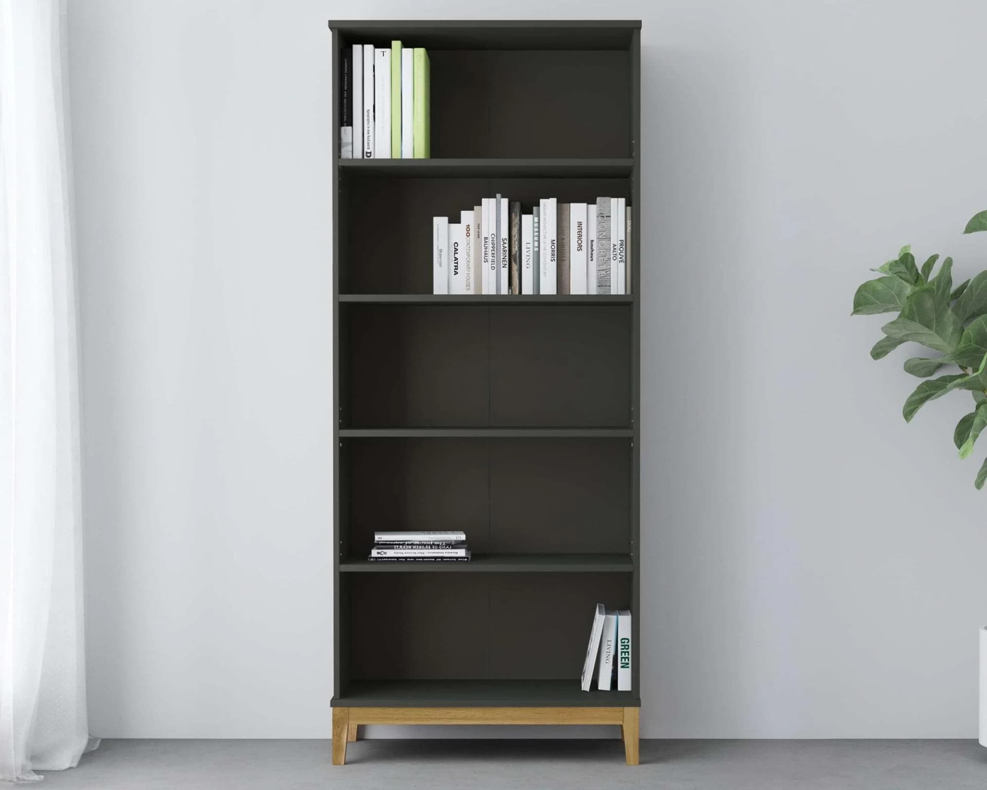 Andas Bücherregal Maryd Grau Wotan Eiche