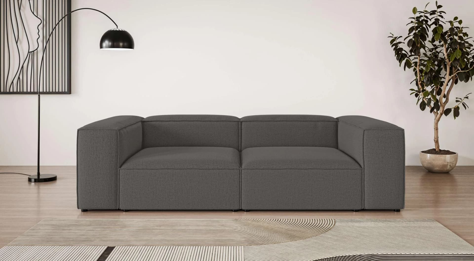 Big-Sofa XL HAILY Modularsofa Extra Tief 260x130x72 cm Grau OTTO HOME