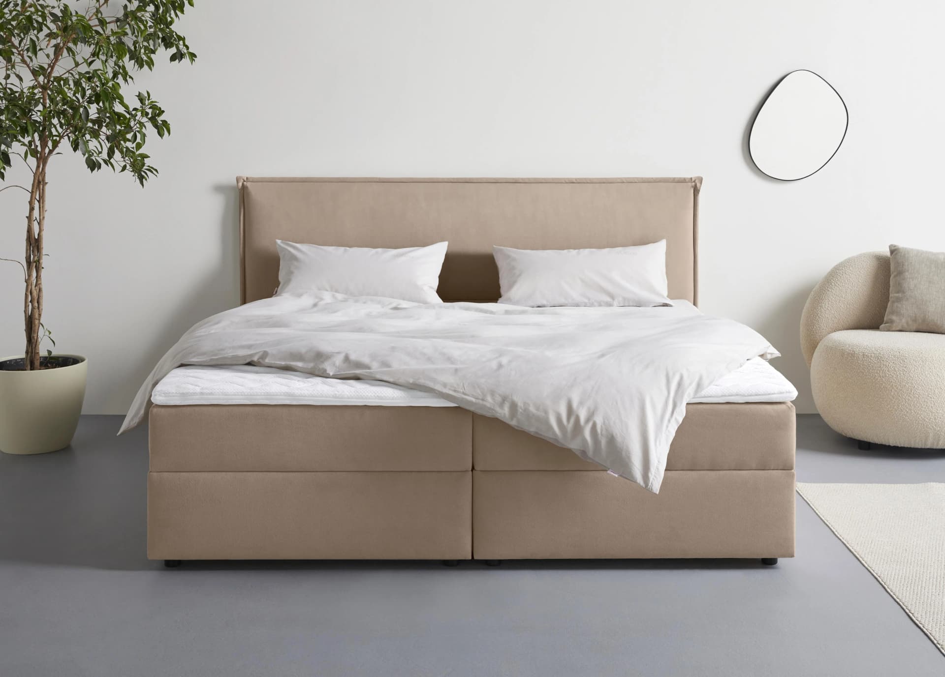 Boxbett S.OLIVER Alissia Hellbraun Komplettbett mit Bettkasten