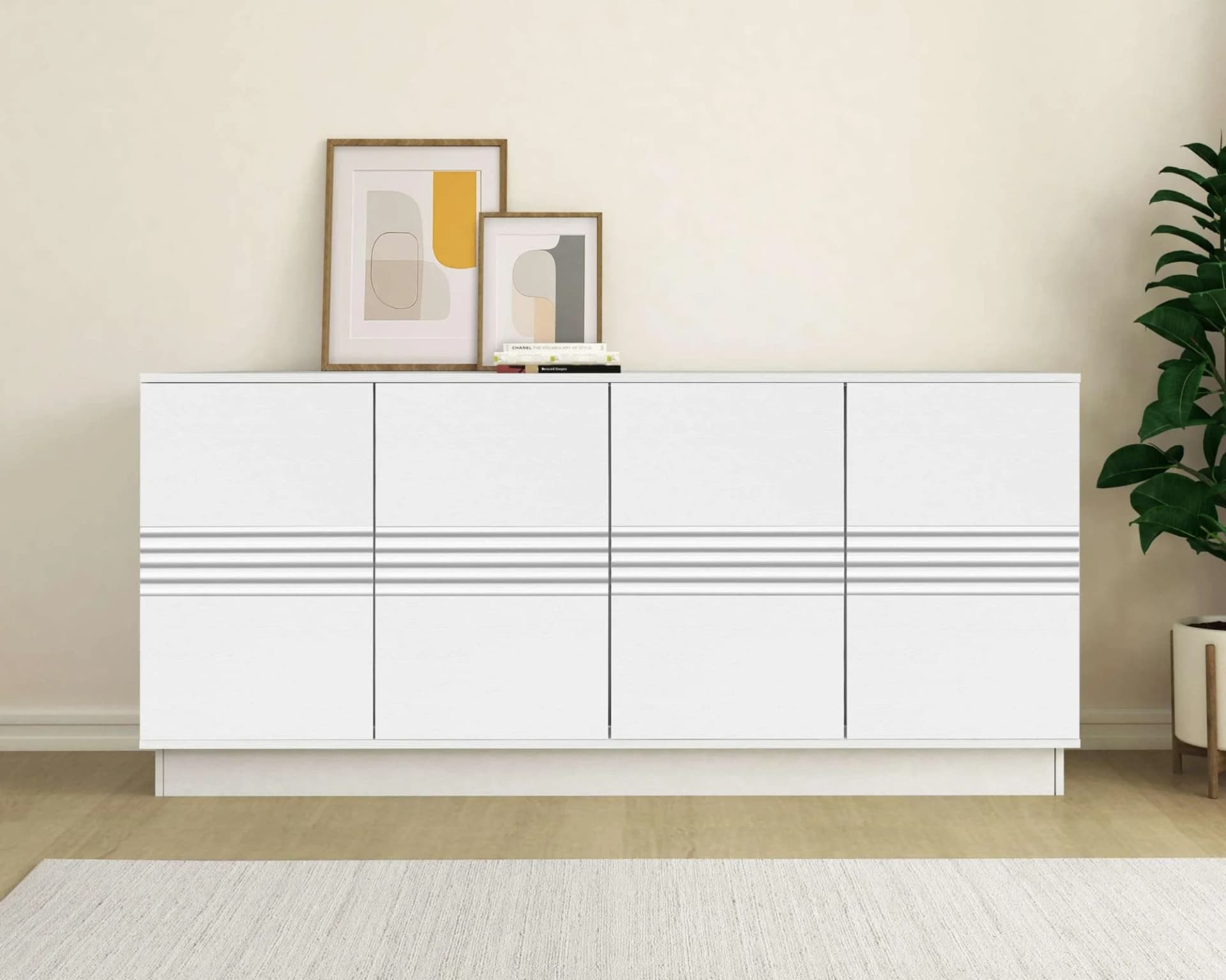 Sideboard HOME AFFAIRE "Angers" Weiß Push-to-open