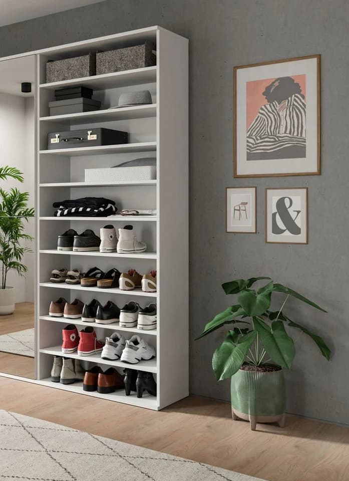 HOME AFFAIRE Trondheim Schuhregal Weiß 80x193cm