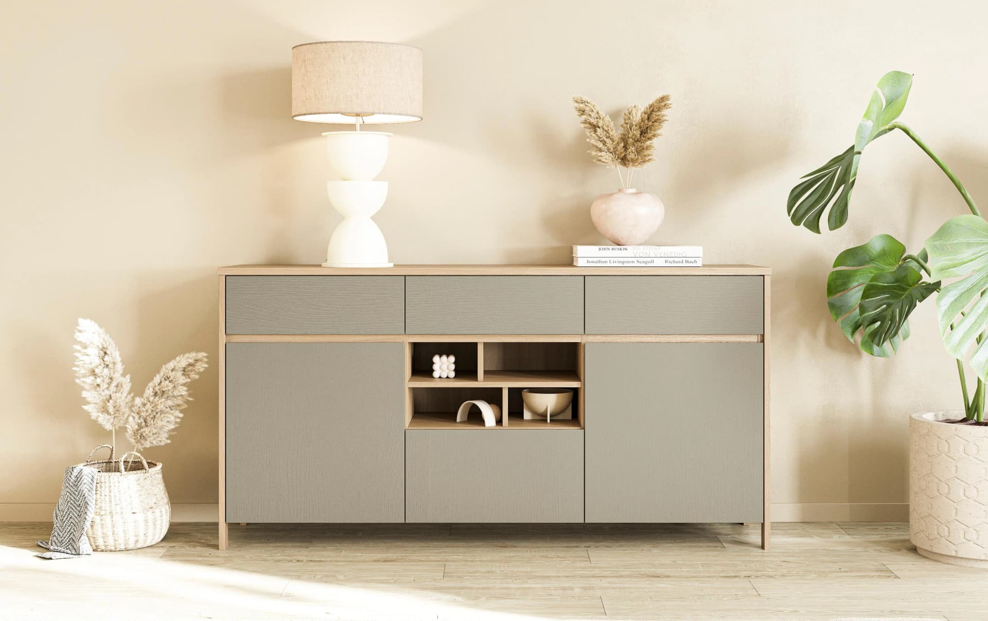 HOME AFFAIRE Sideboard Stranda Eukalyptus Skandi Modern