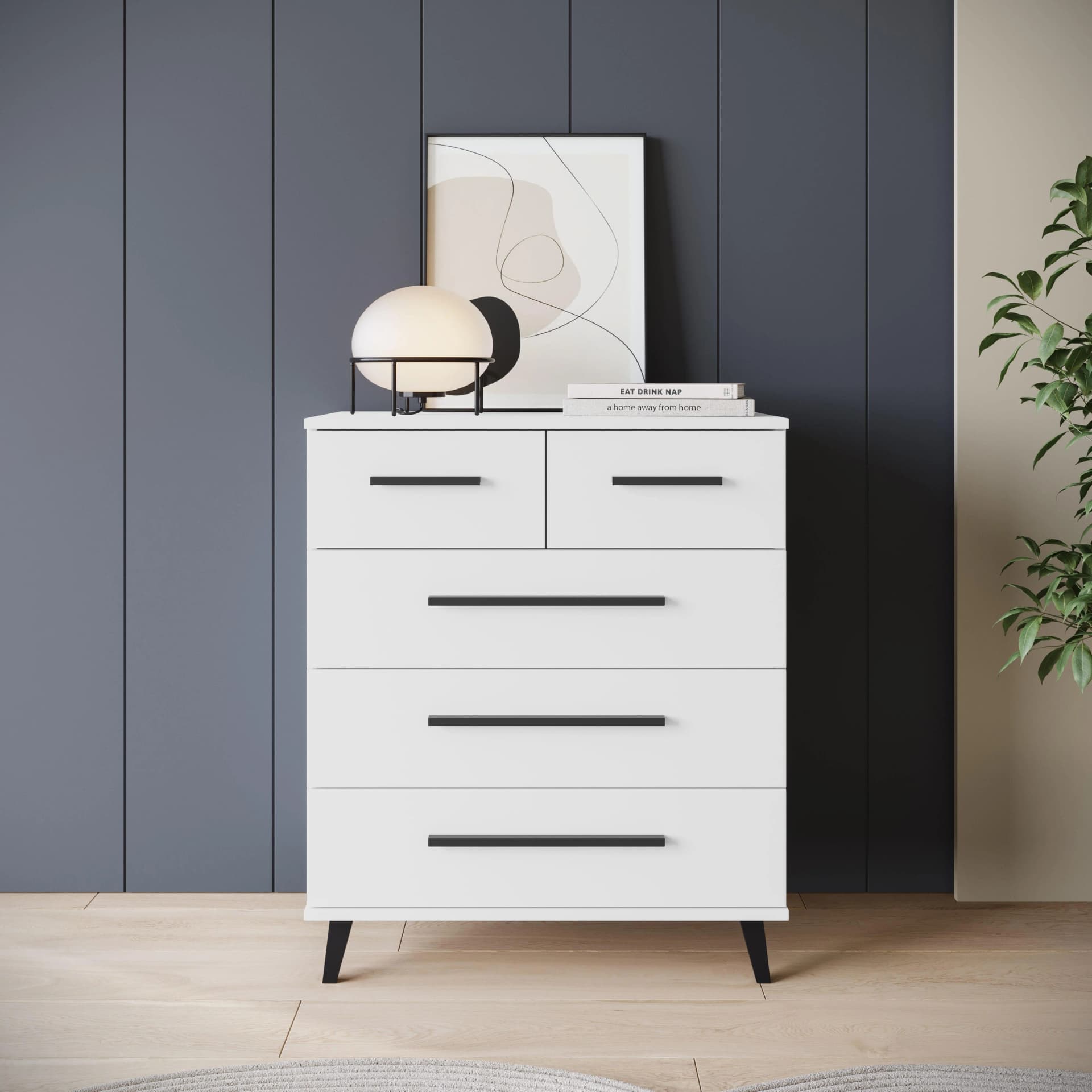 OTTO HOME Sideboard Lagos Weiß Matt 5 Schubladen