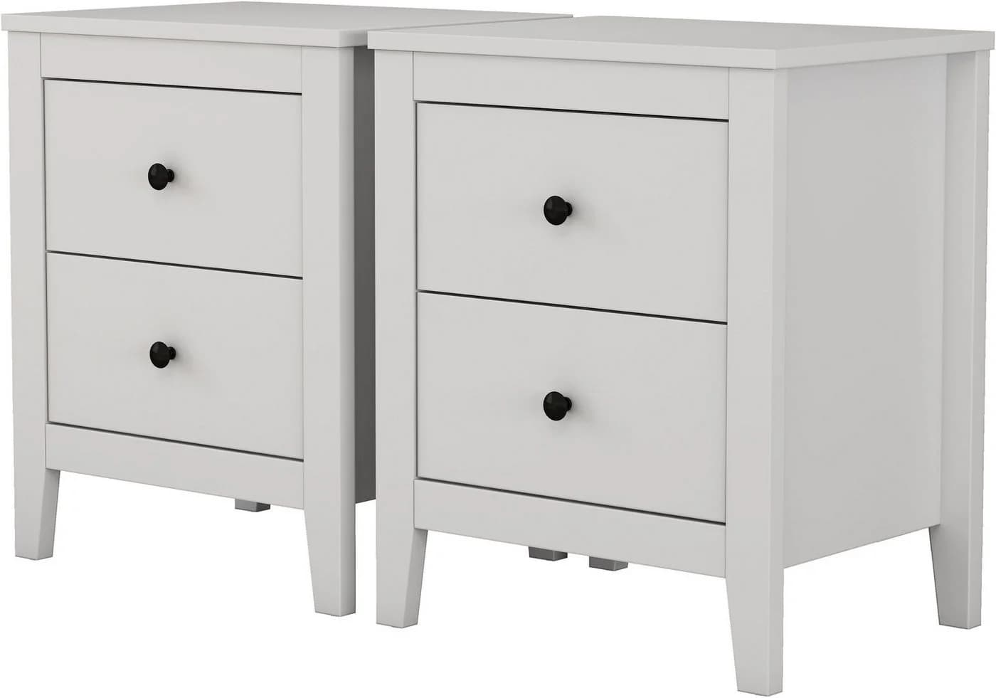 OTTO home Nachtkommode Borkum Nachttisch Set Weiß Landhaus Design
