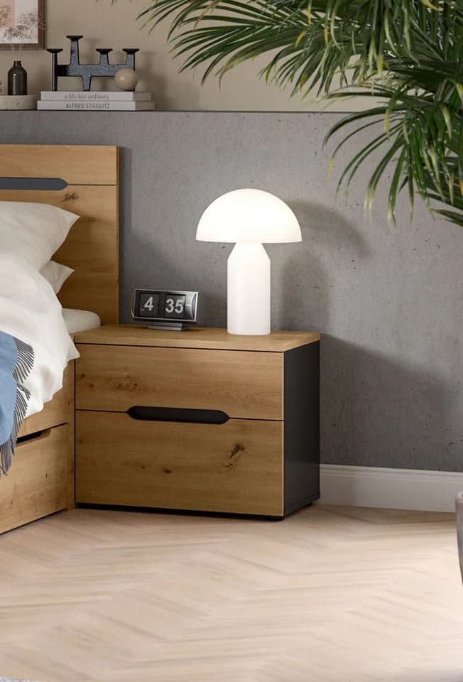 Nachtkommode Home Affaire REHAT 2er Set Grau
