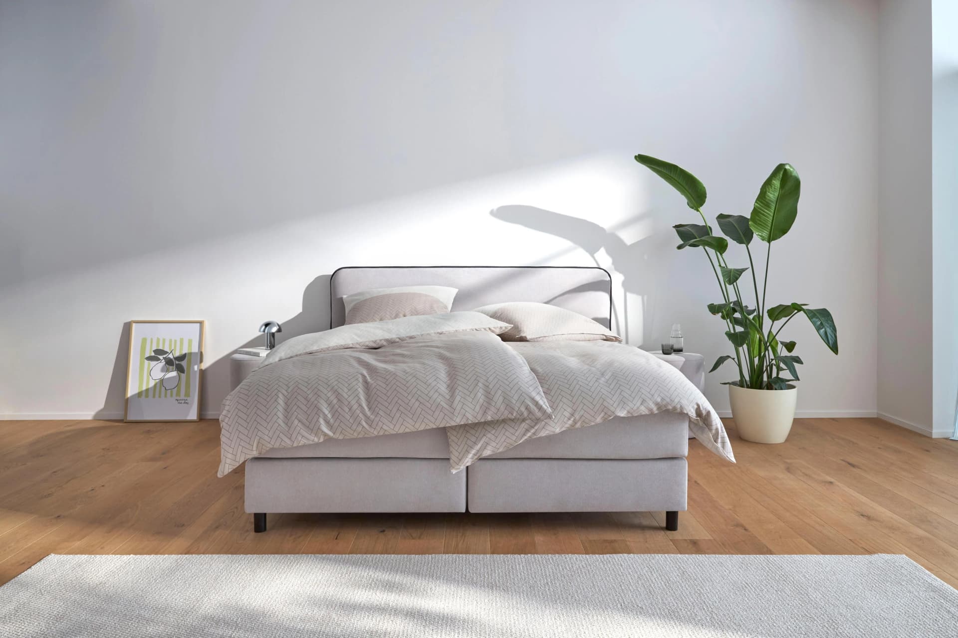 s.Oliver Polsterhocker rund Beige/Weiß Microfaser