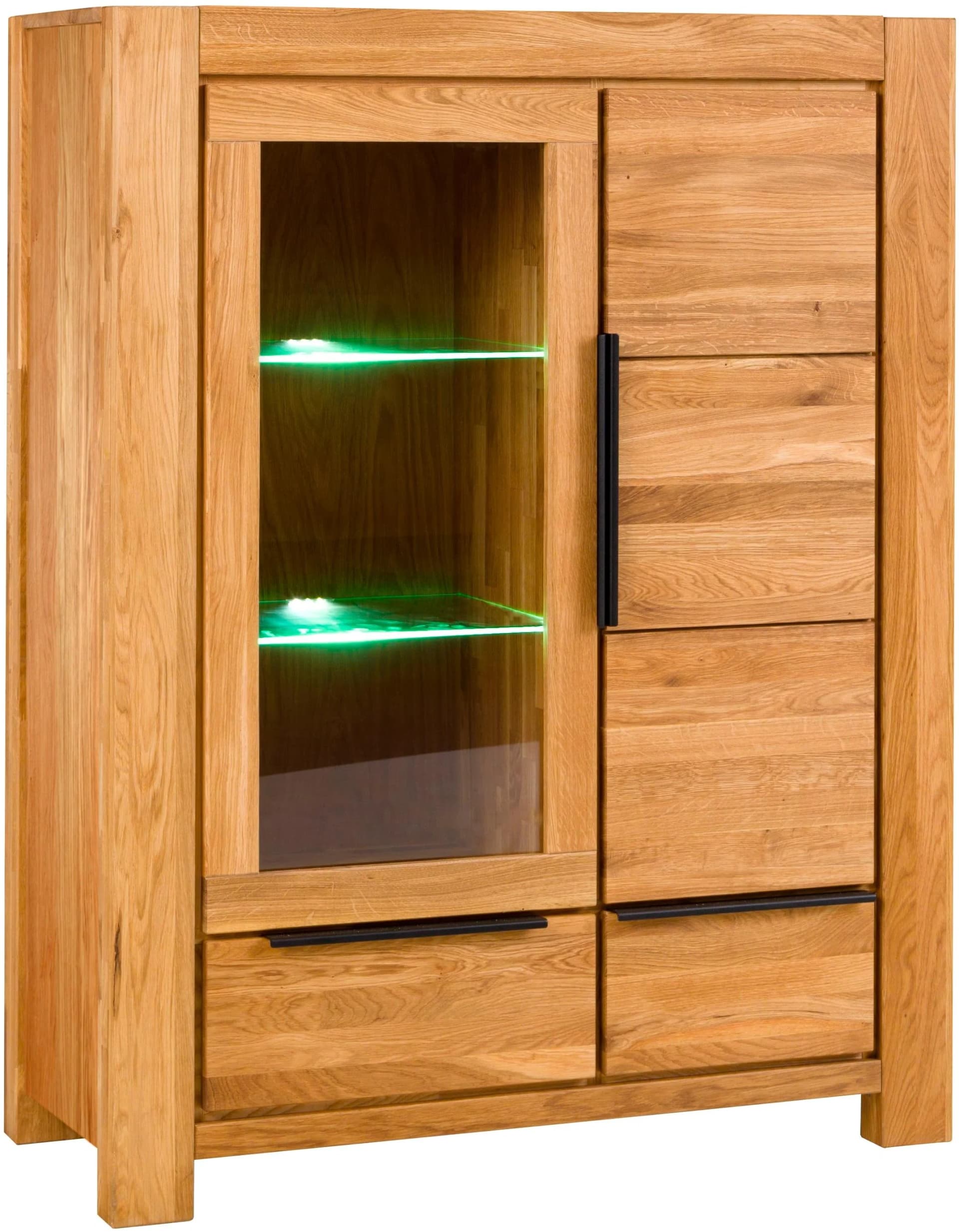 Vitrine HOME AFFAIRE Braun Massivholz Eiche