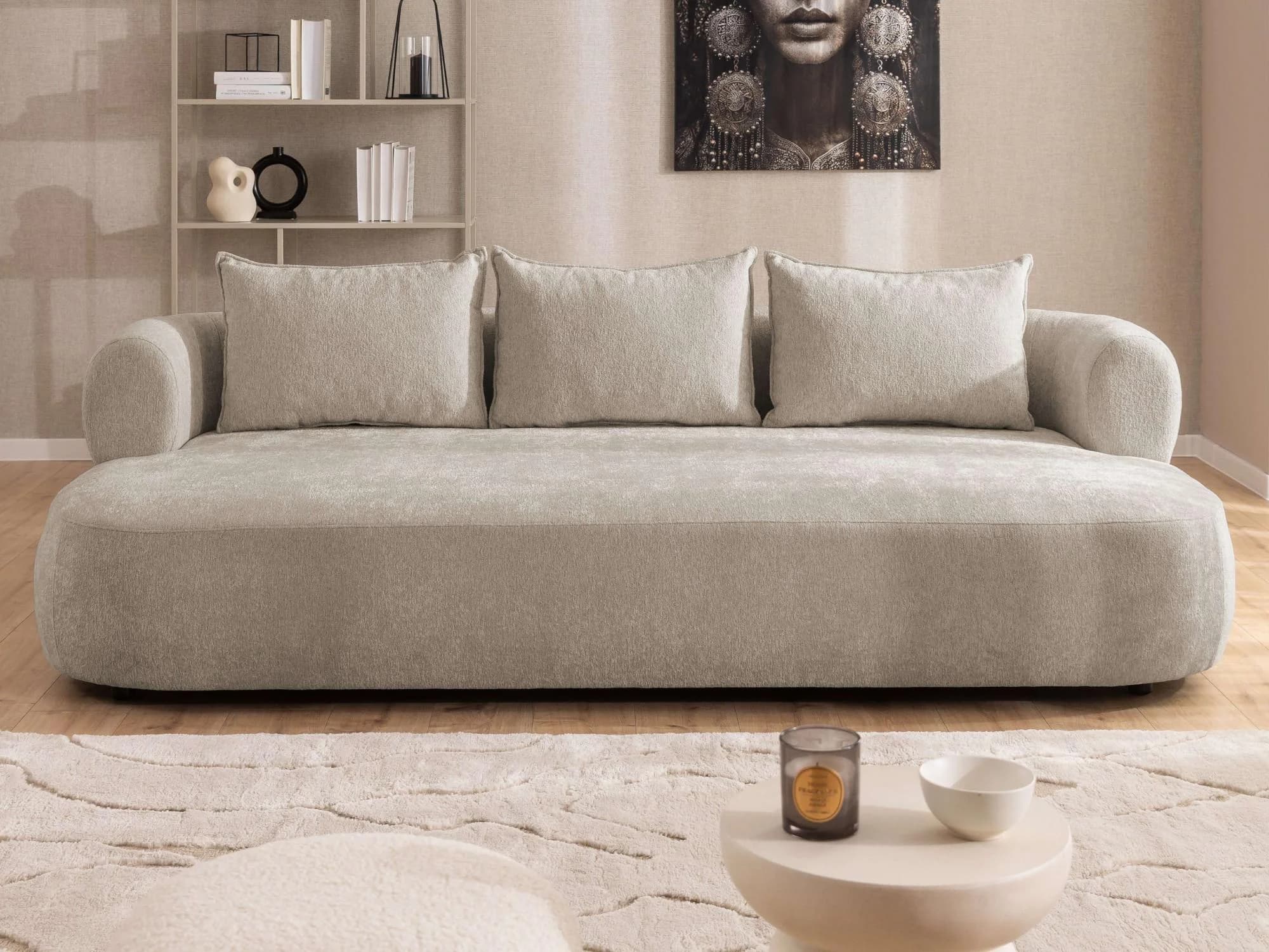 HOME AFFAIRE LUSSAC 4-Sitzer Design-Sofa Beige