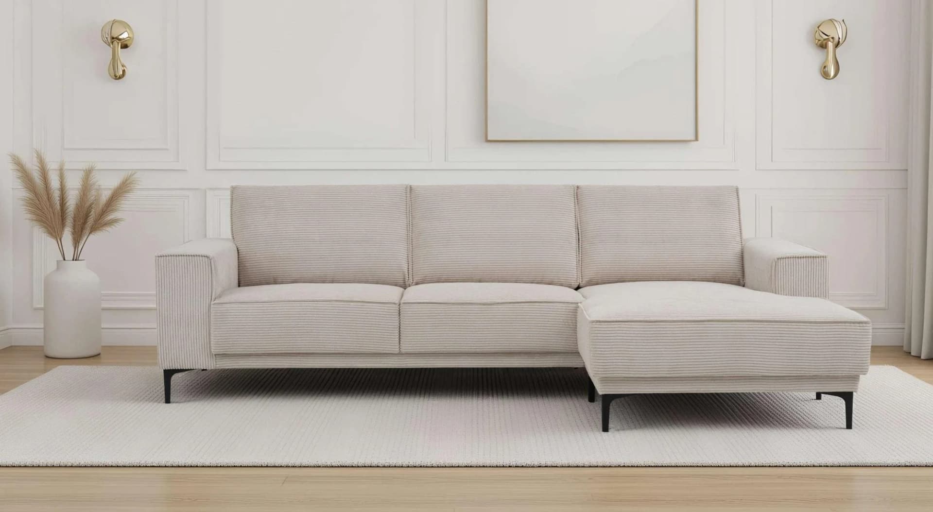 OTTO HOME Ecksofa Polsterecke Oland Luxus-Microfaser Sand